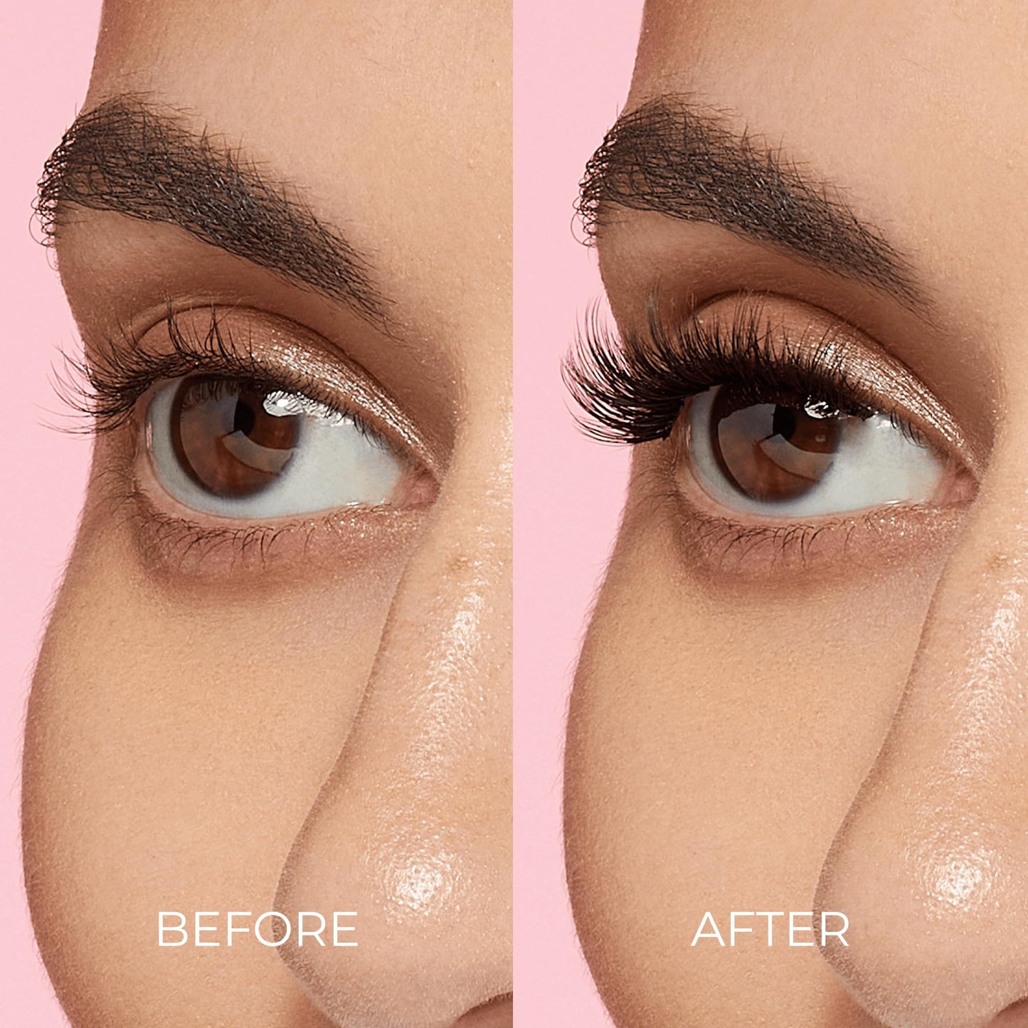 Kiss Impress Falsies Press On Self Adhesive Eyelashes, 12mm - 14mm Glam Volume Press On Lashes, Black, No Glue Needed, Invisible Band, 12 Lash Clusters - Lavish