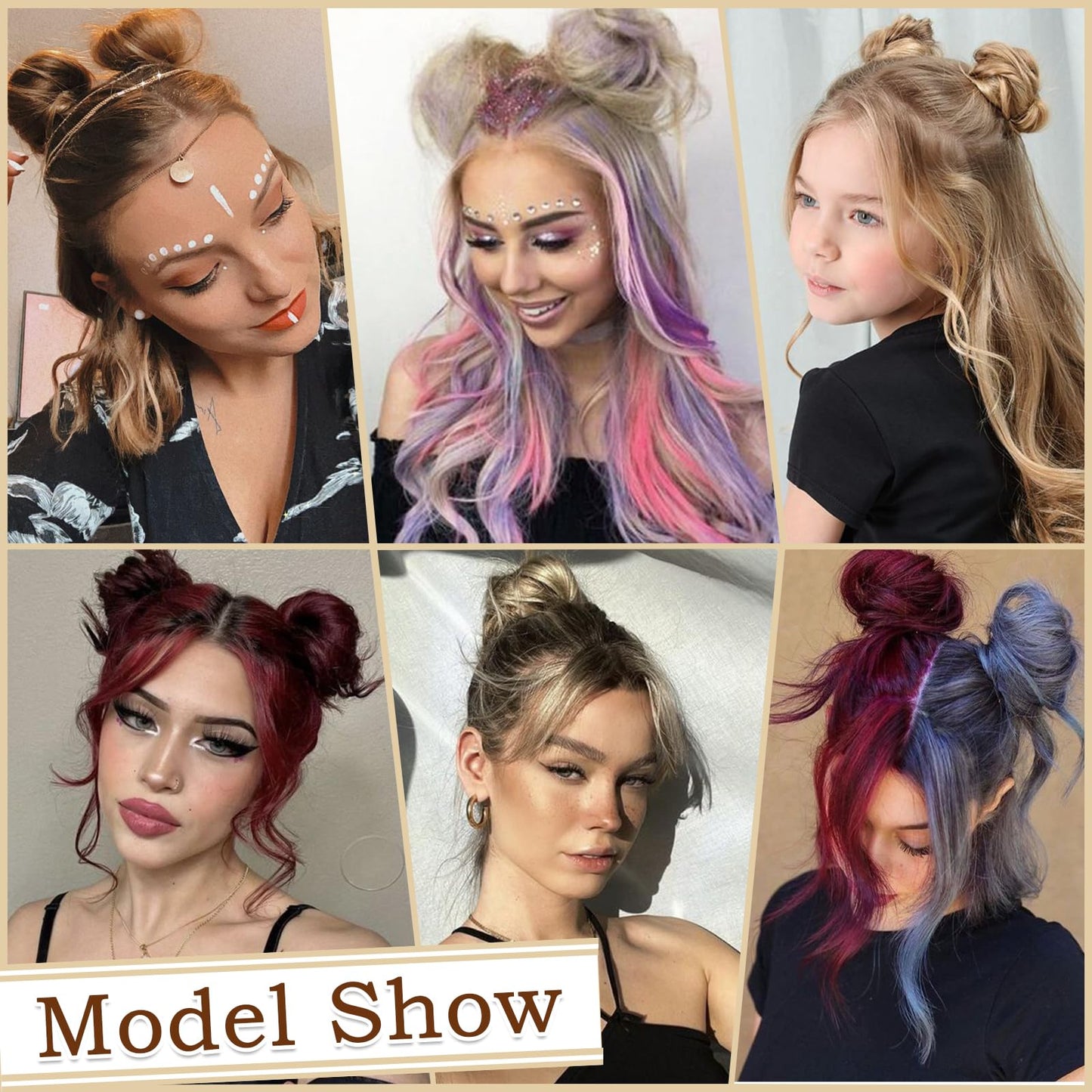 SOFEIYAN 2PCS Messy Bun Hair Piece Wavy Curly Chignon Extension Mini Messy Hair Bun Scrunchies Synthetic Donut Wig Accessory Updo Space Bun Hair Pieces for Women Girls, Brown&Light Auburn Mixed