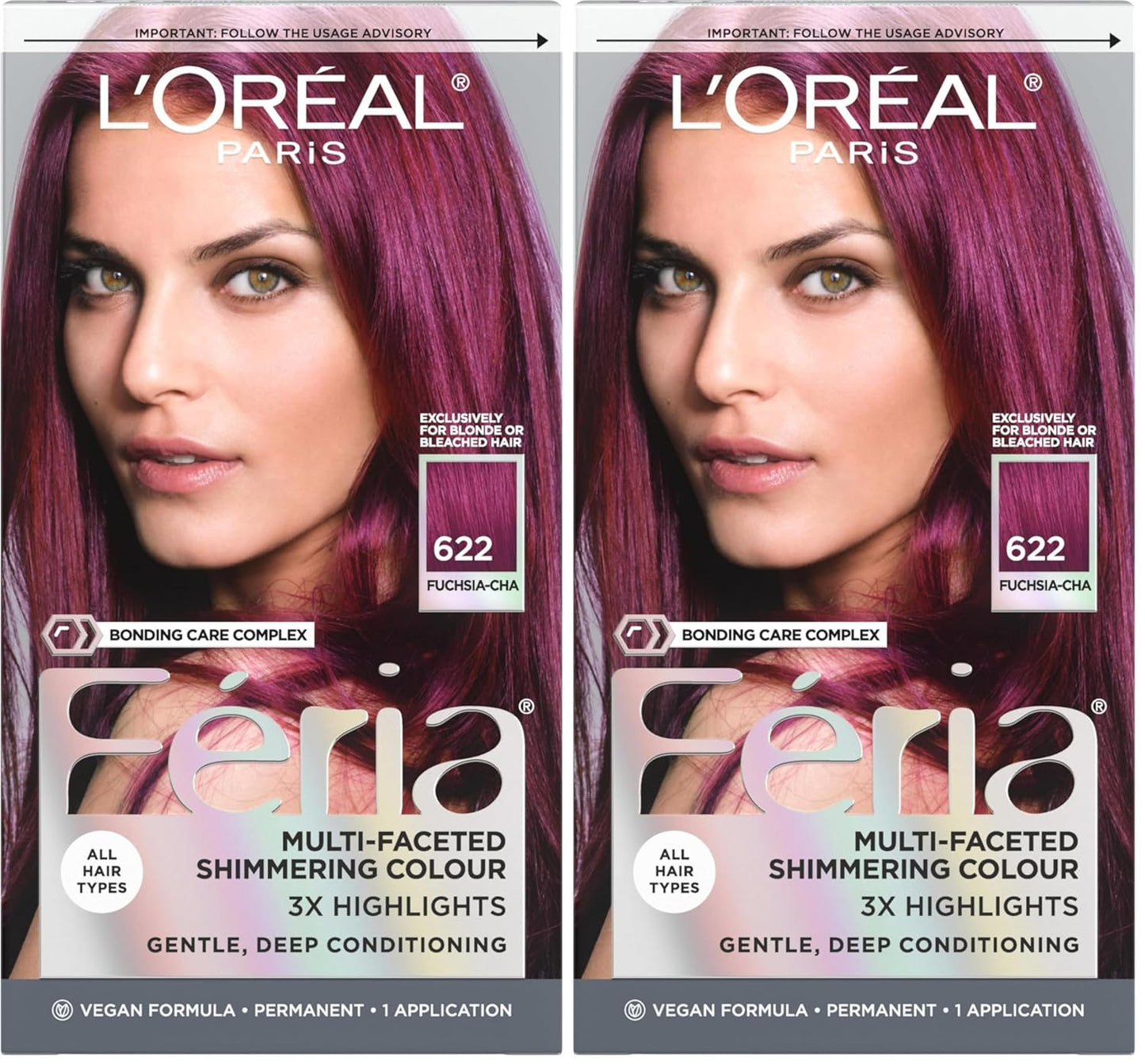 L’Oreal Paris Feria Hair Color - High Intensity Jet Black Dye for 3X Highlights | 1 Kit