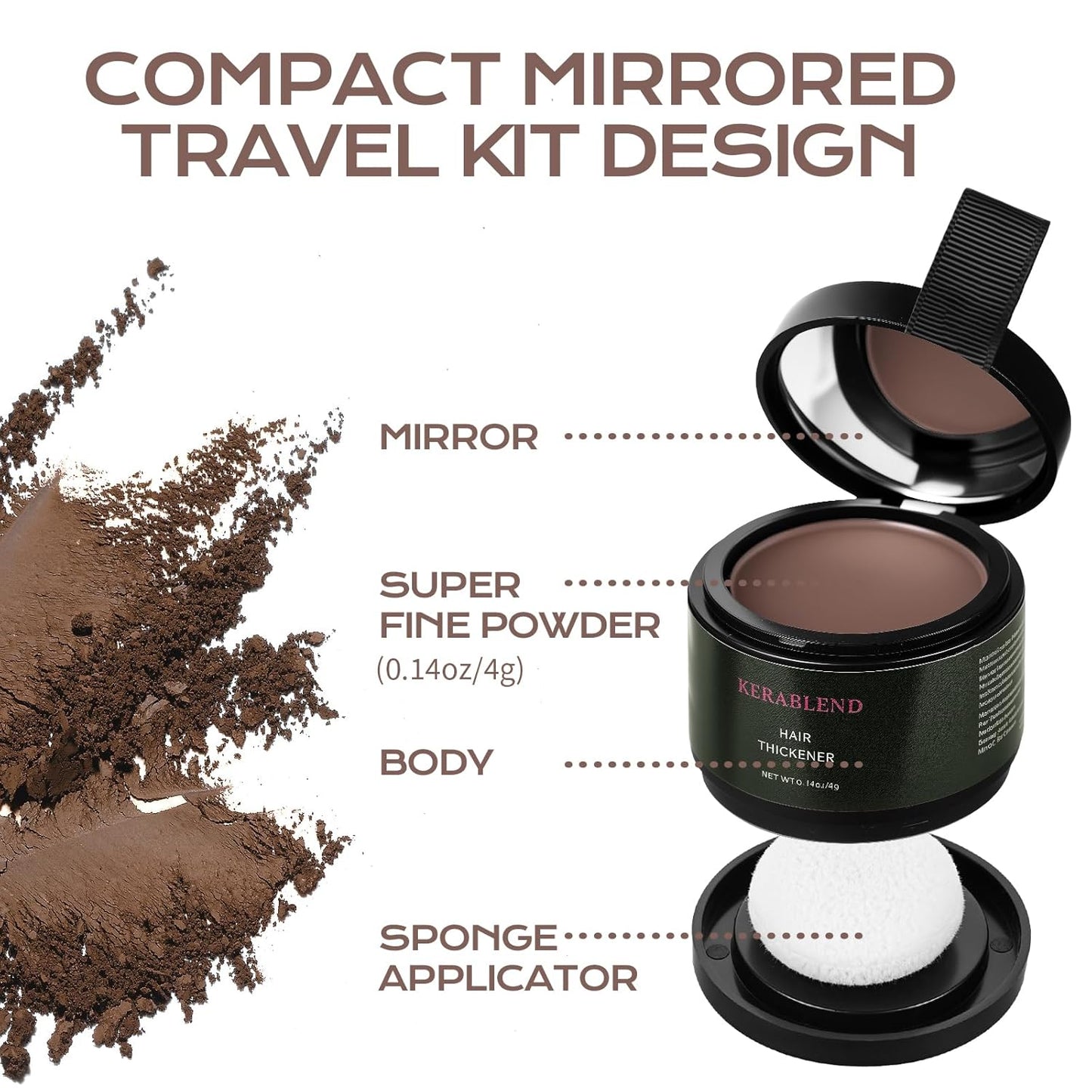 Hair Thickener - Magic Root Cover Up Concealer for Instant Coverage | Waterproof Touch Up (Light Brown)