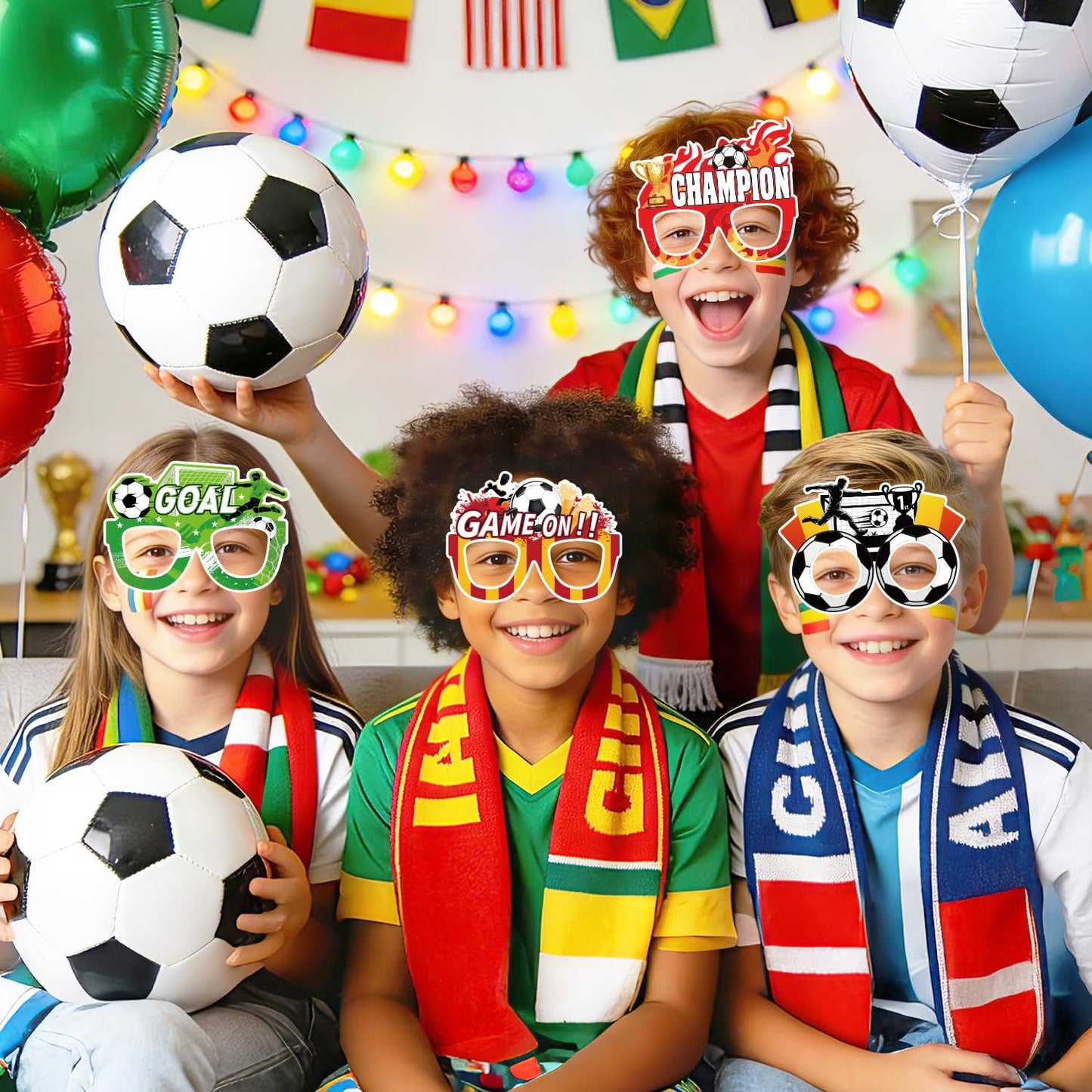 Actilize 12 Pcs Soccer Glasses Novelty Sunglasses with Country Flag Designs, International Flag Party Favors, Sports Eyewear for Soccer Themed Birthday, Tailgate, BBQ, Outdoor Events