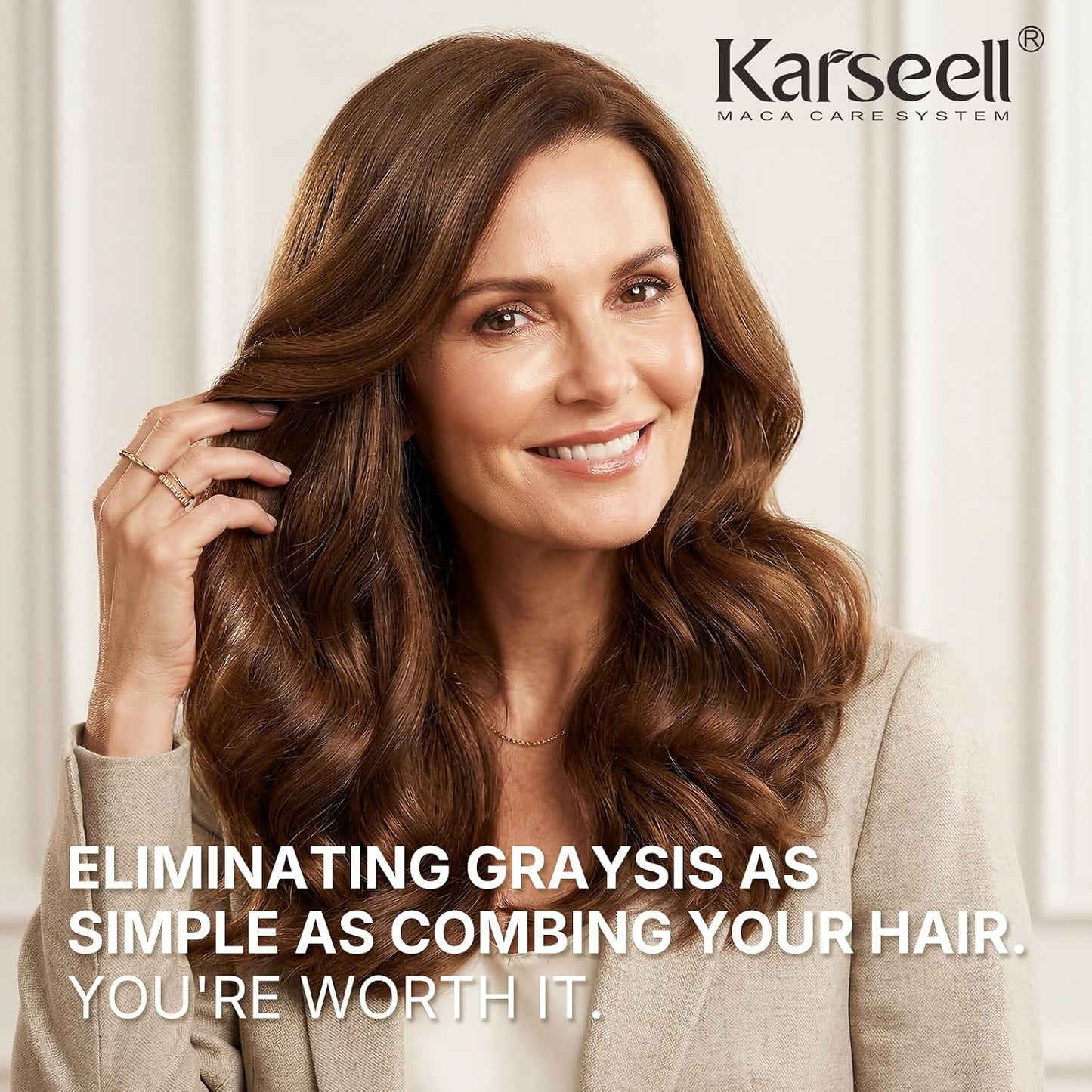 Karseell Brown Hair Dye | Ammonia-Free 6-IN-1 Formula with Comb Applicator for 100% Gray Coverage - 80ml