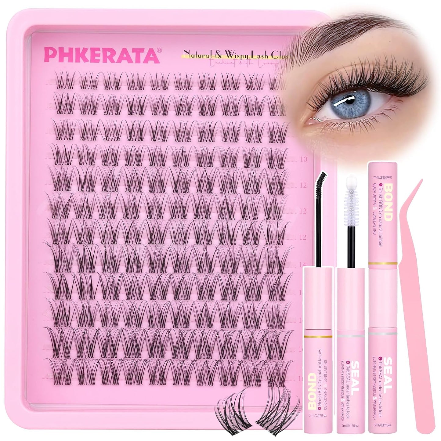 Brown Lash Clusters - Wispy C Curvature Eyelash Extensions | 110 Pcs DIY Individual Lashes, 10-16 mm