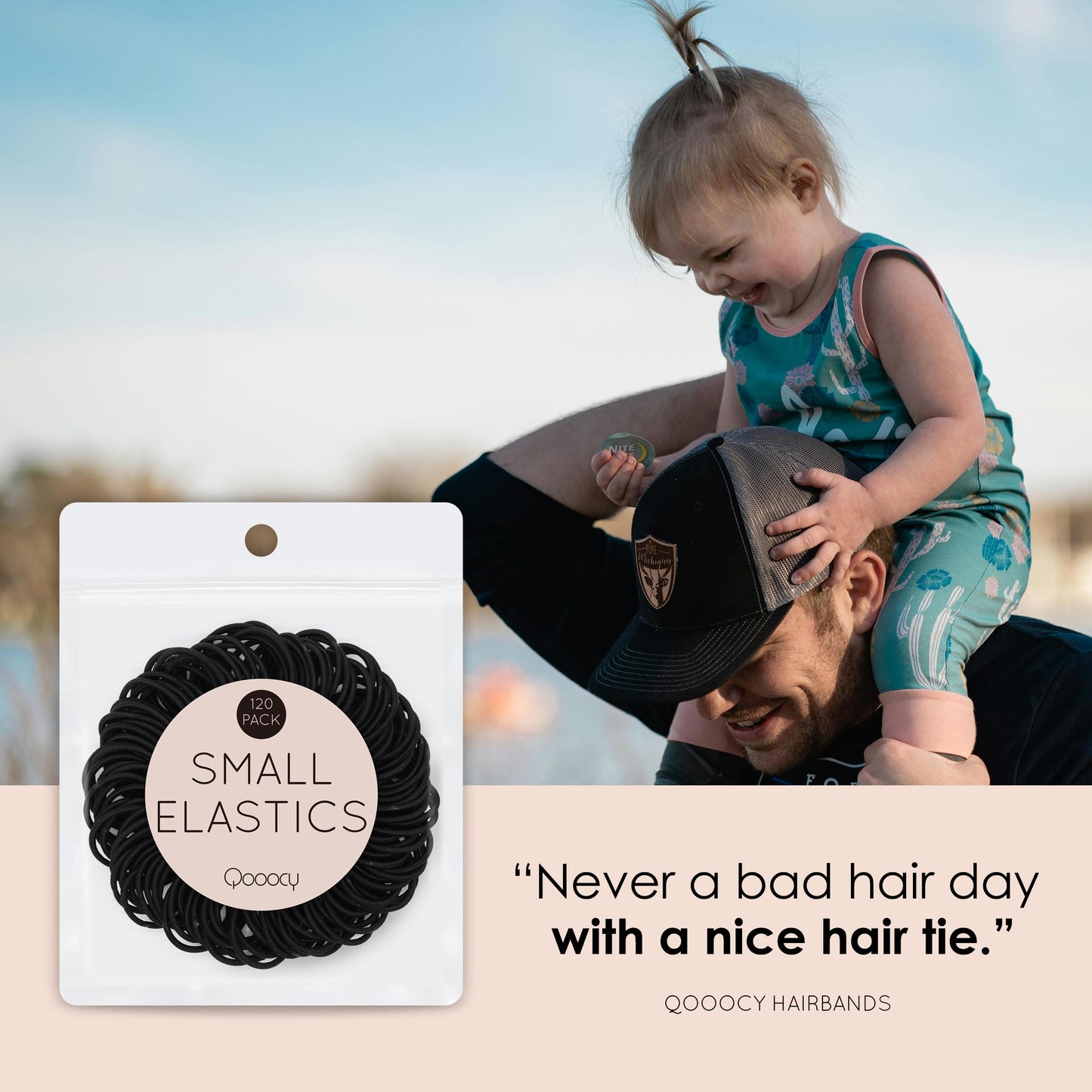 Qooocy 120 Pcs Small Hair Ties for Thin Hair & Kids - 1 Inch, 2mm No-Damage Elastic Bands in