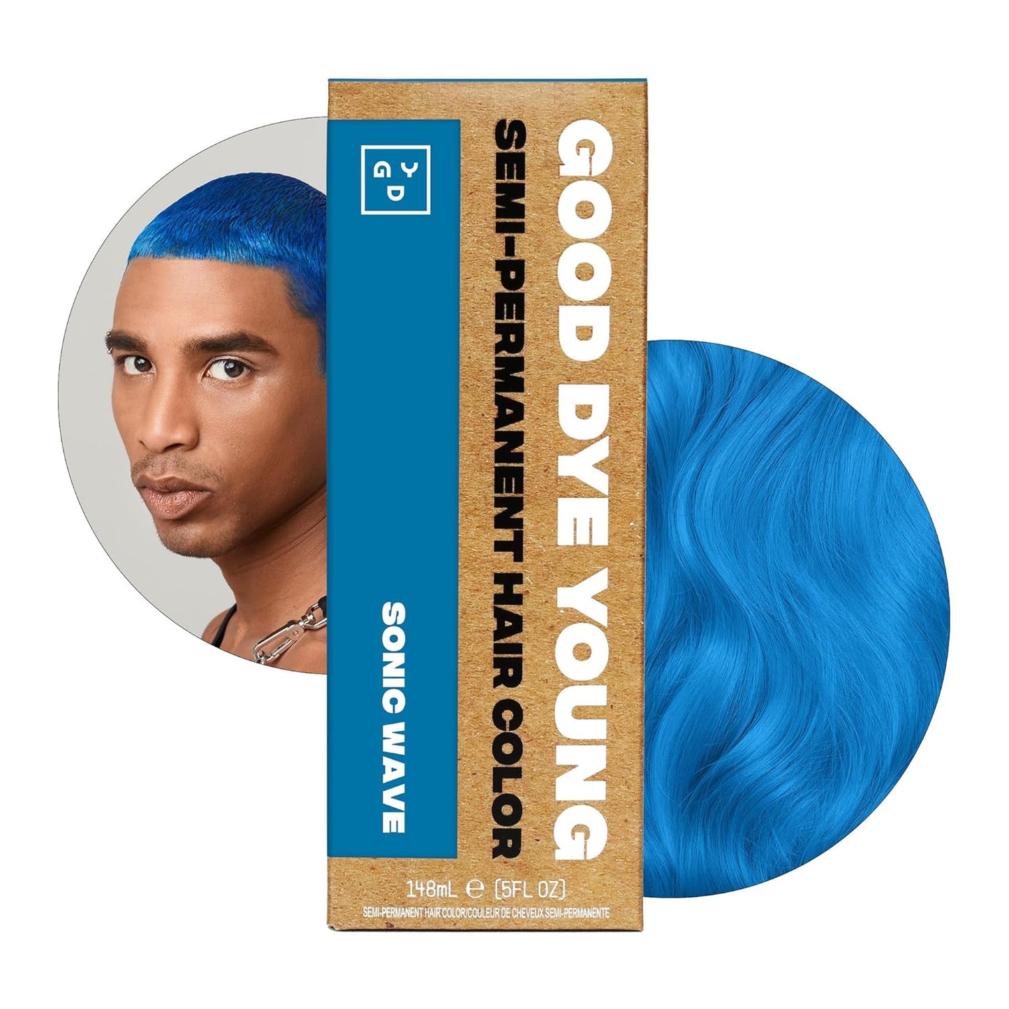 Good Dye Young Semi-Permanent Hair Color - Vegan, Non-Damaging Formula | Sonic Wave, 5FL OZ