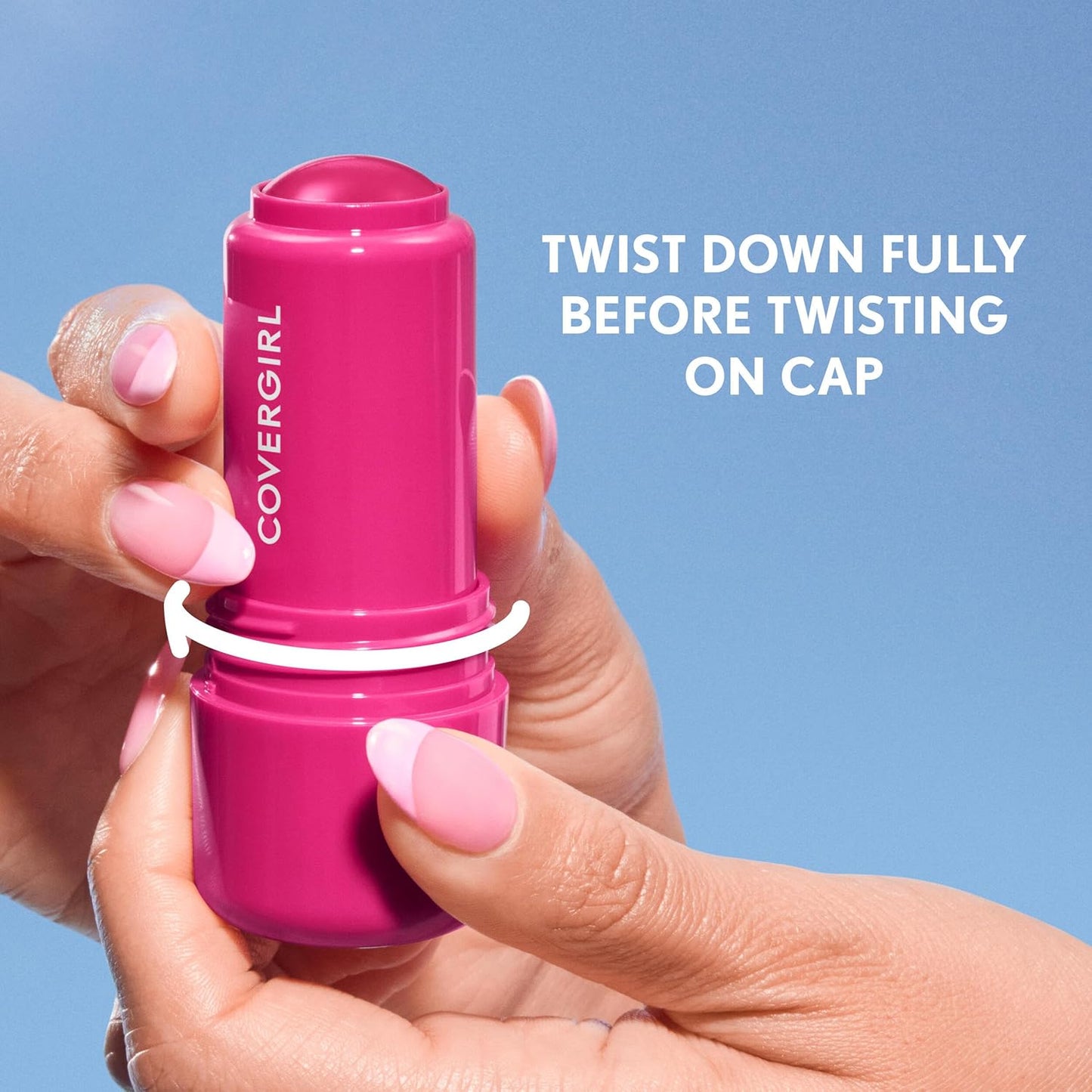COVERGIRL Clean Fresh Yummy Big Oil Stick - Flavored Lip Oil for Dewy Finish | 140 My Strawbooty (Sheer Pink Red)