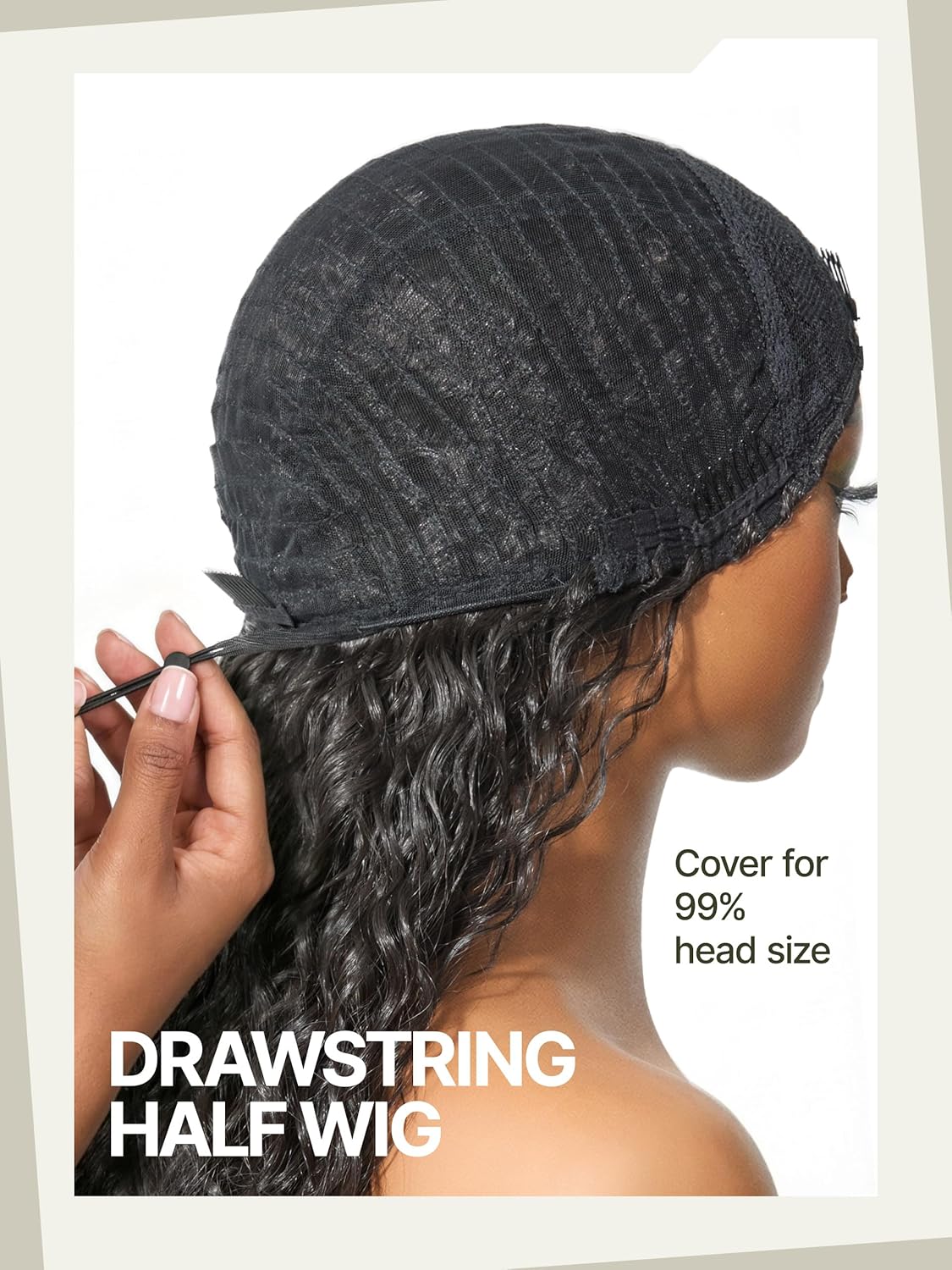 Curly Half Wig - 26 Inch Veralux™ Fiber Blend Headband Wig | 200% Density Natural Black Shaggy Wave