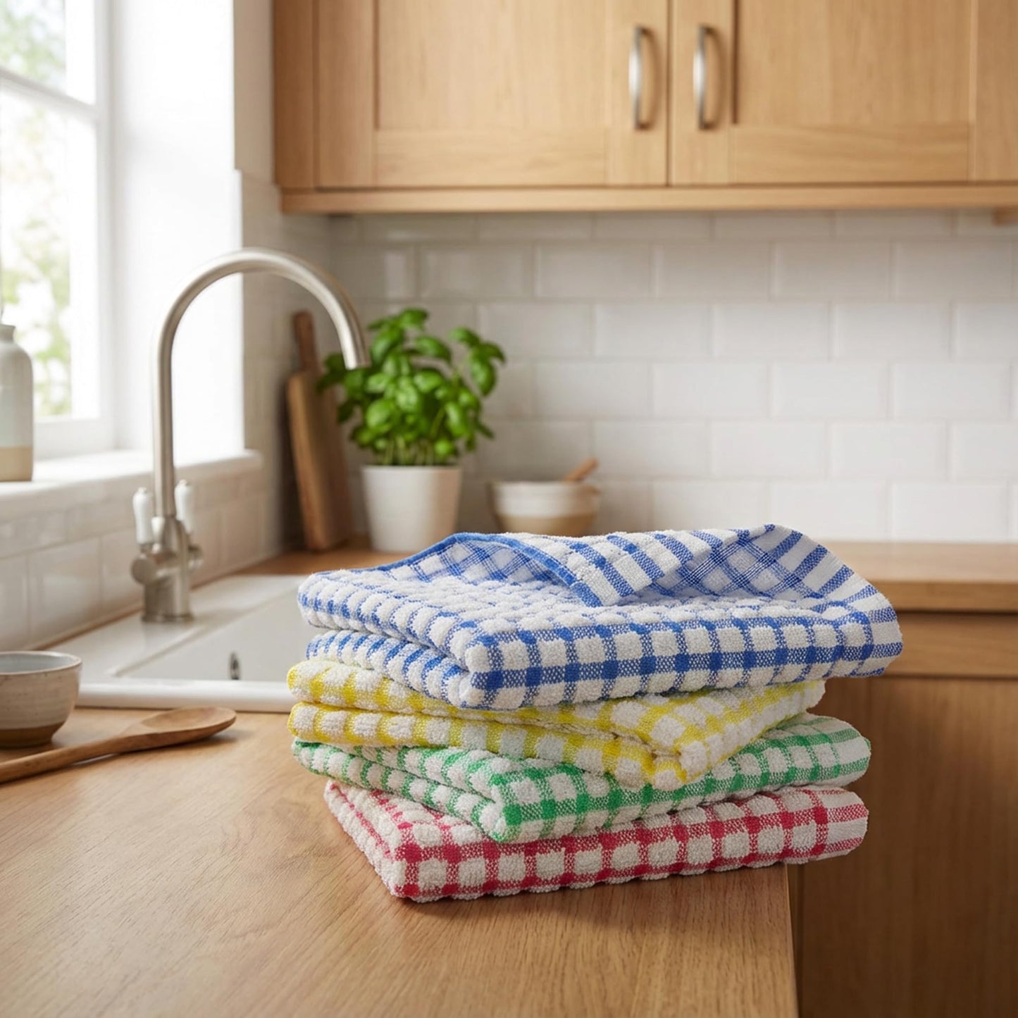 Waffle Weave Towels, Hand Face Head Towel 12x12 Inches Soft Absorbent Kitchen Dish Tea Towel Bath Guest Gym Washcloths Multi Purpose Towels, Random Color, 4 Pack