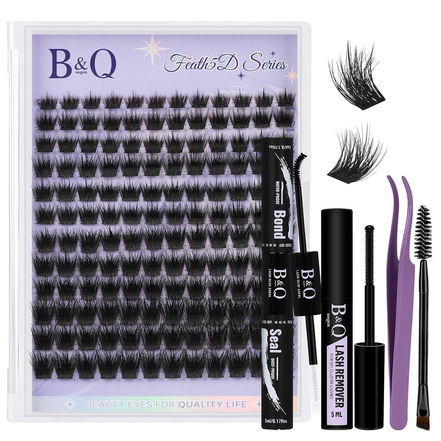 Lash Clusters - Fluffy Wispy Voluminous 144 PCS | Lightweight Feathered Eyelash Extensions 8-18mm, Waterproof