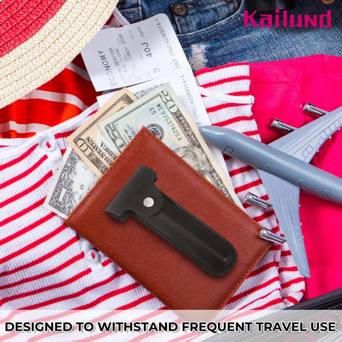 Kailund Razor Travel Case, PU Leather Safety Razor Case for Men, 5.5" Travel Razor Cover with Tight Button Closure, Compatible with Most Manual Razor - Black