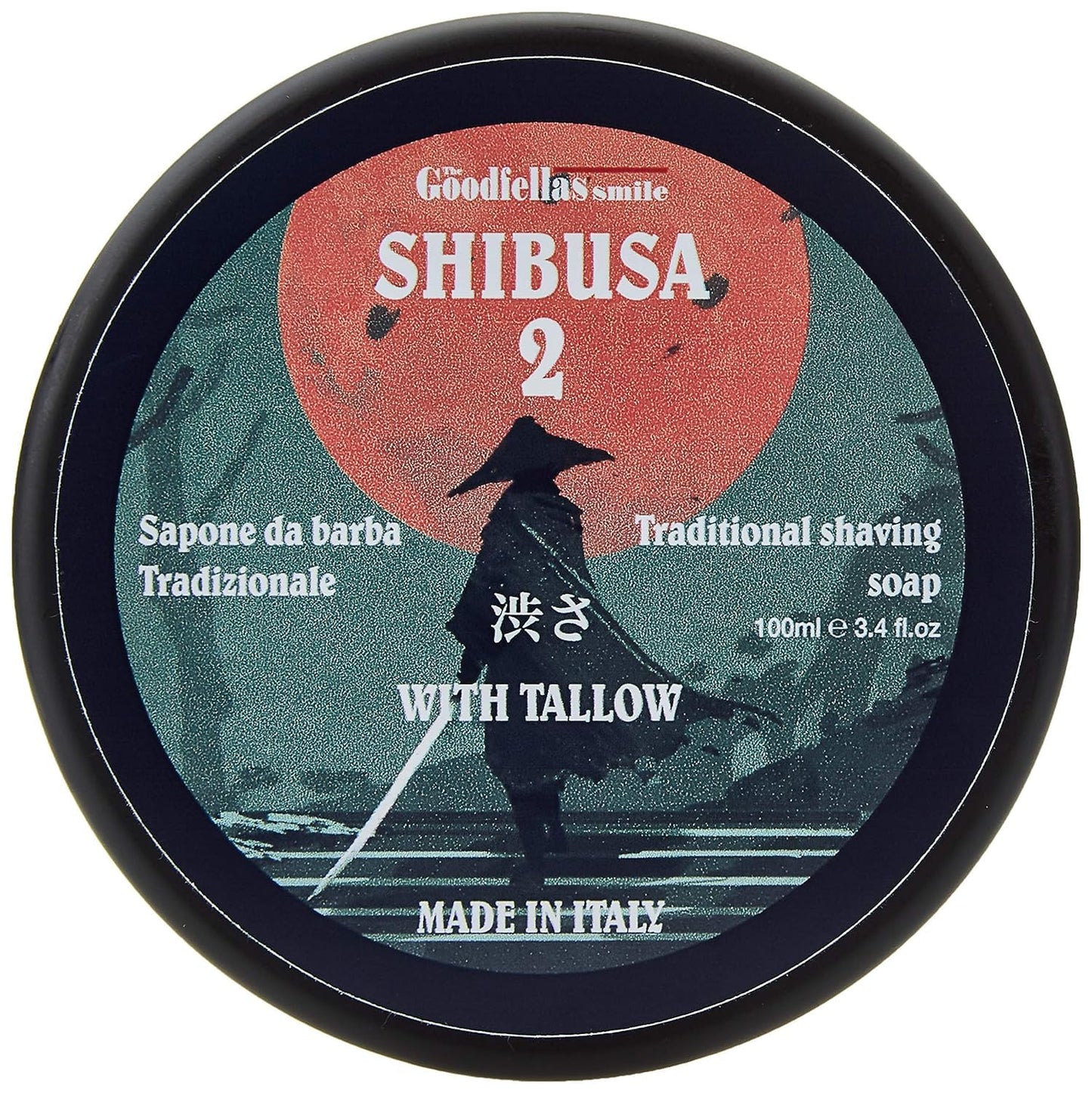 The Goodfellas' Smile,SHIBUSA 2 (Almond, Peach & Ylang Ylang), Luxury Itallian TALLOW Shaving Soap, Formulated for Use with A Shaving Brush, Made in Italy