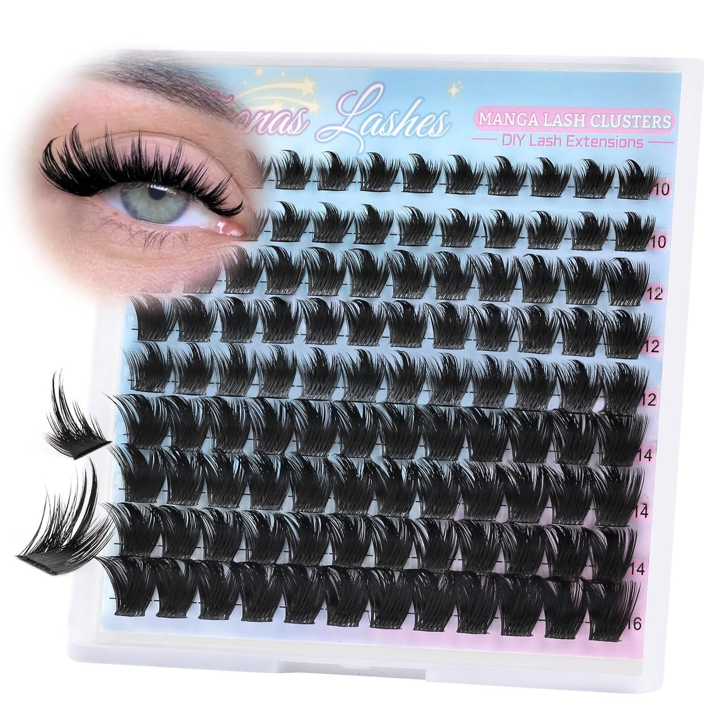 Manga Eyelash Clusters - Spiky Individual Lashes for Volume & Cosplay | 80Pcs C Curl
