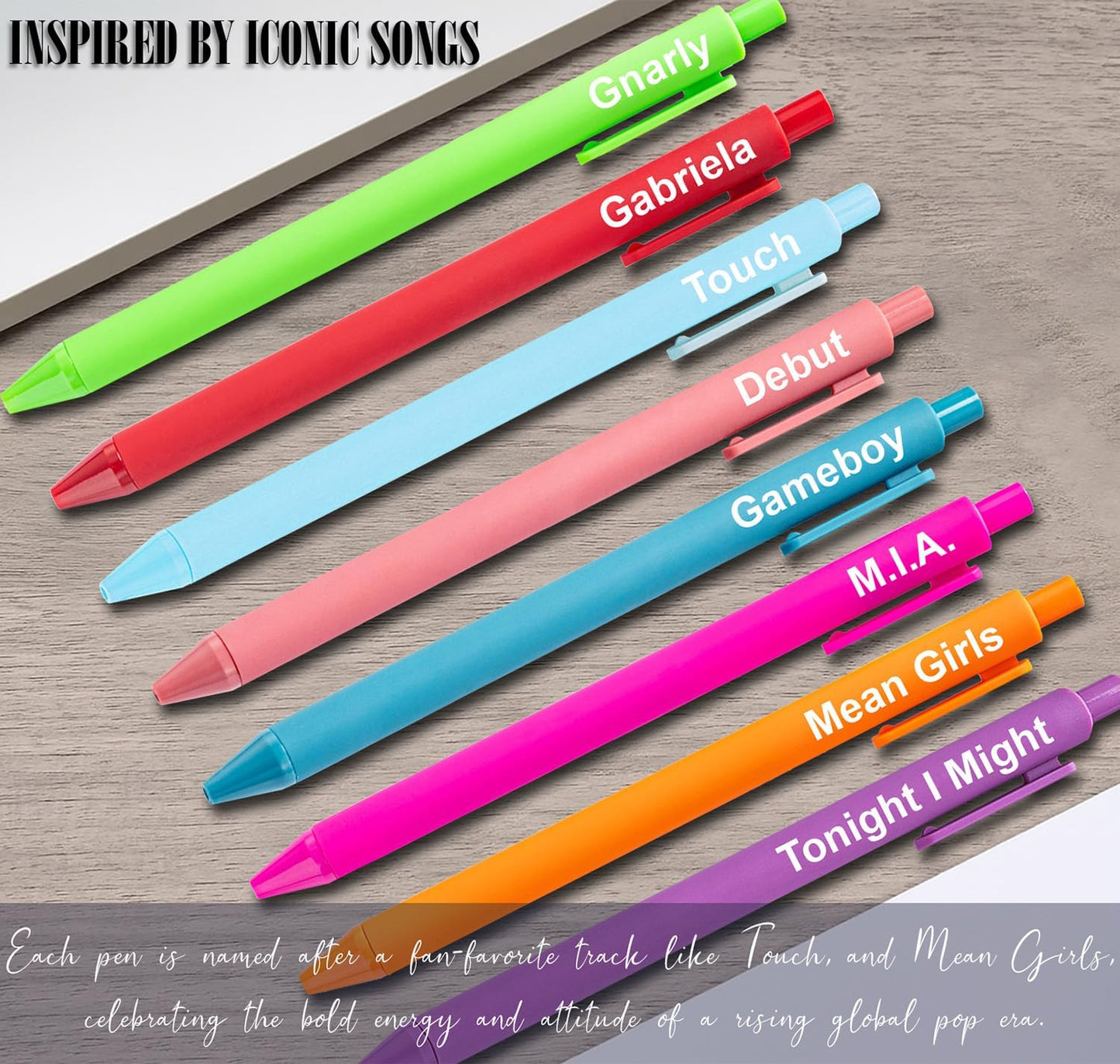 Kpop Gel Pens - Cute Office Supplies for Music Fans | Aesthetic Birthday Party Favors for Girls