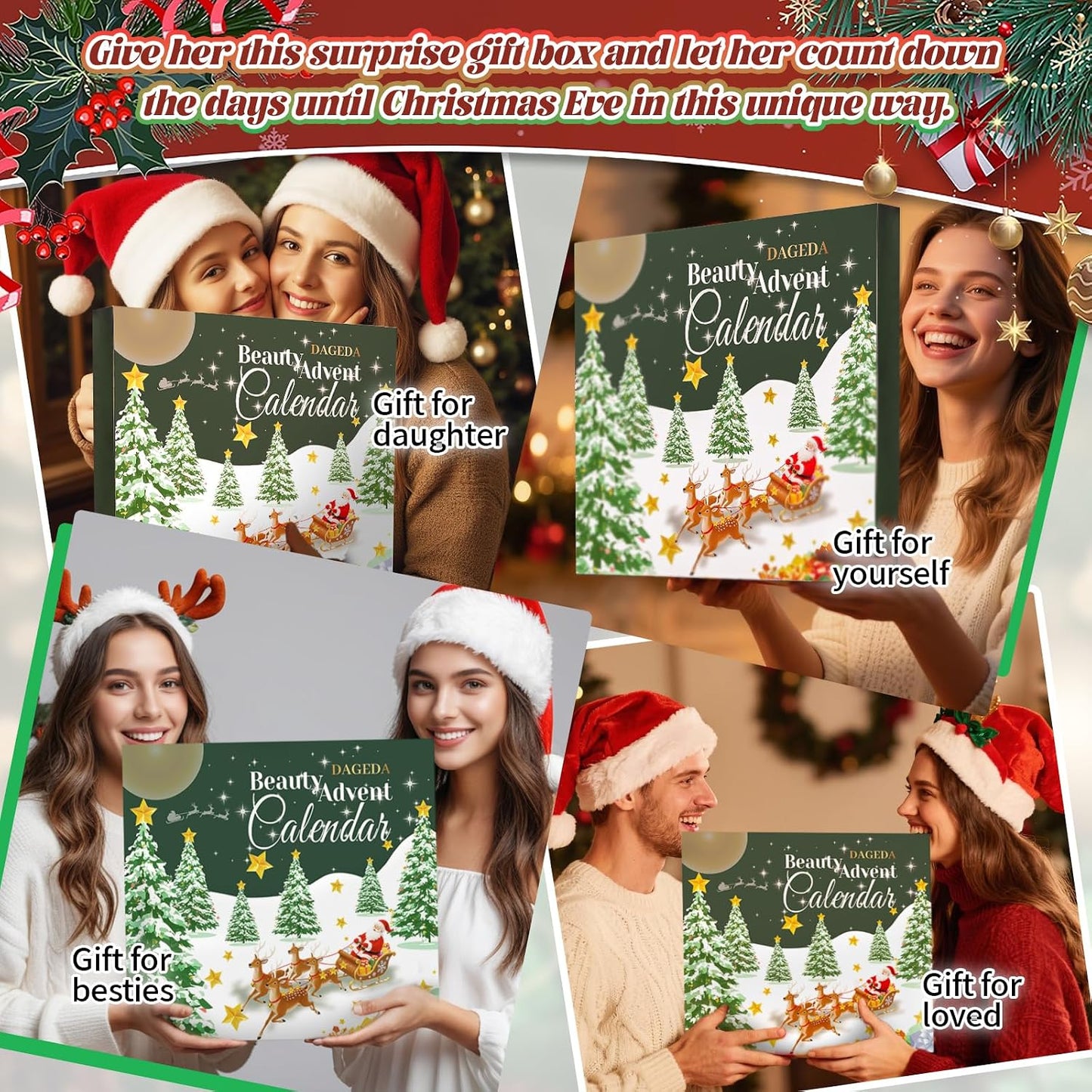 Beauty Advent Calendar 2025 - 24 Days of Makeup Surprises for Teens & Adults | Perfect Christmas Gift Set for Women