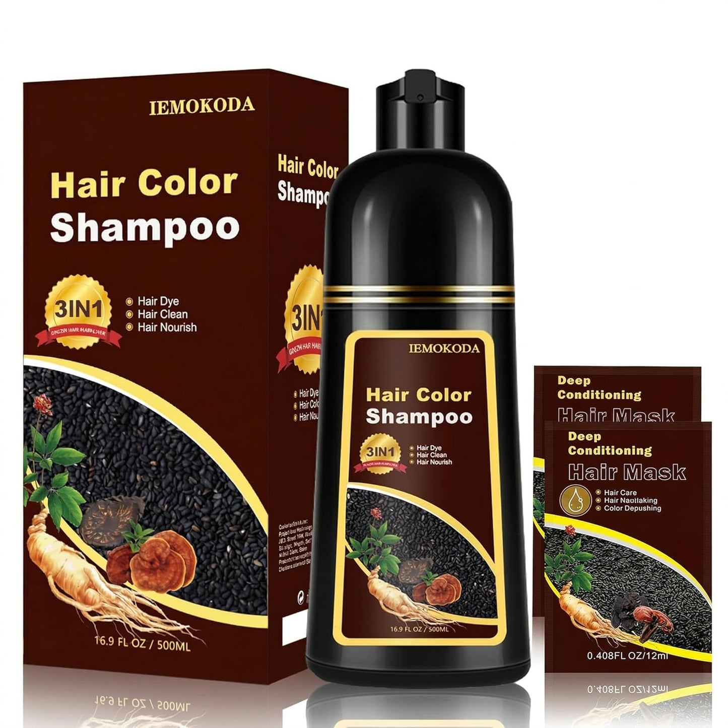 Blonde Brown Hair Color Shampoo - Instant 3-in-1 Hair Dye for Men & Women | Long-Lasting Results