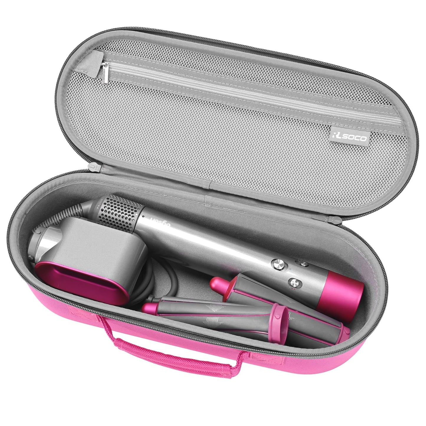 RLSOCO Travel Case for Dyson Supersonic/Supersonic Nural Hair Dryer & Dyson Airwrap/Airwrap i.d./Airwrap Co-anda2x Multi-Styler, Storage Hair Dryer/Airwrap Only for easy travelling - Pink