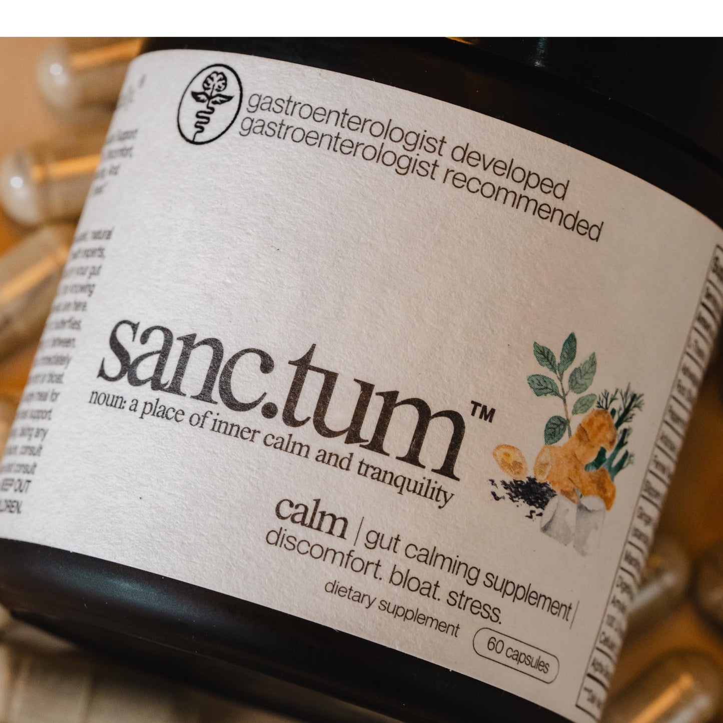 Sanctum™ Physician Formulated & Physician Recommended Gut Calming Supplement for Discomfort, Bloating, and Stress