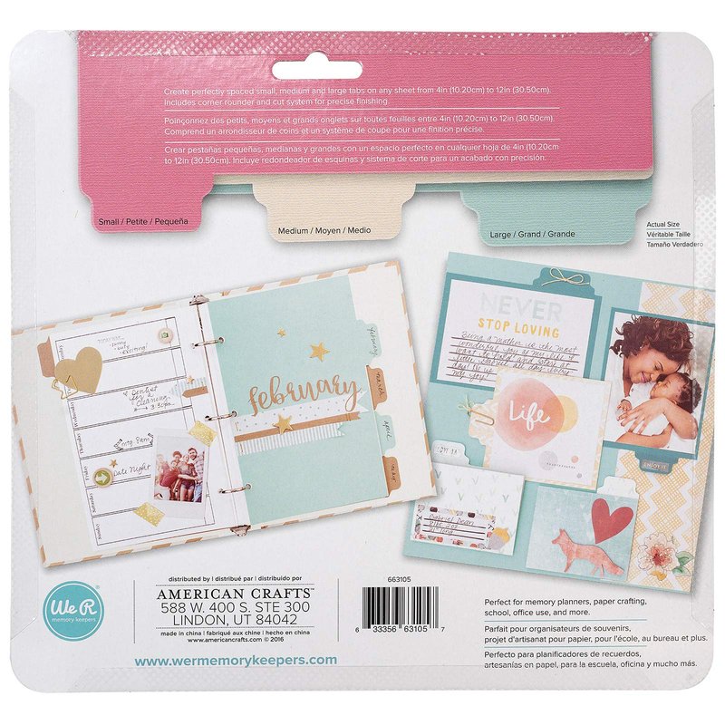 We R Memory Keepers, Tab Punch Board, Arts and Crafts and Scrapbooking Tool, Create Custom Tabs, Labels, Folders, Planner Dividers and More