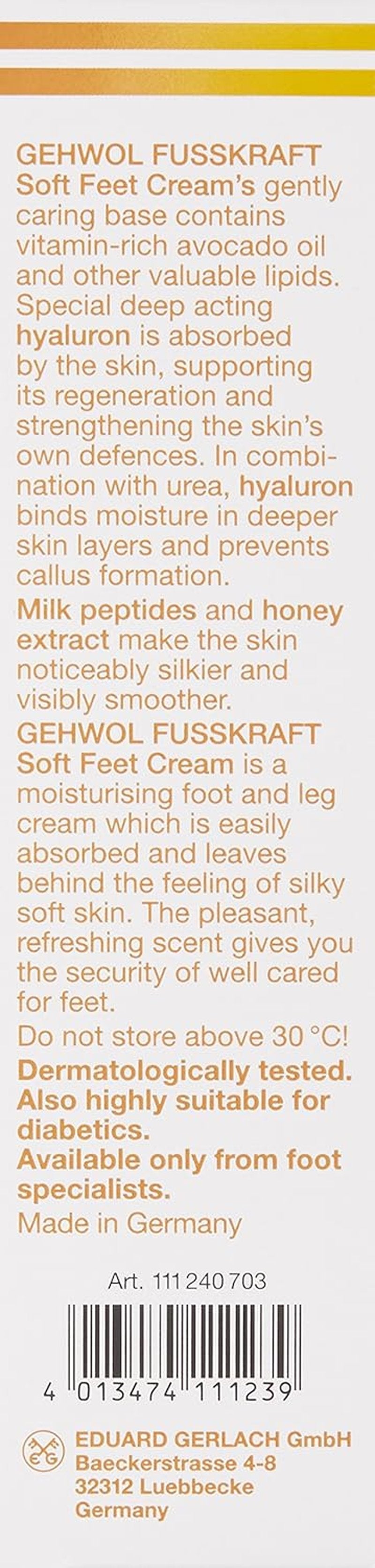 GEHWOL Soft Feet Cream - Moisturizing Foot Treatment for Dry Skin | 4.4 Ounce