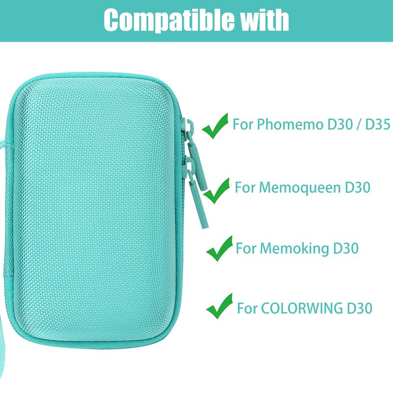 Aenllosi Hard Storage Case Compatible with Phomemo D30 Bluetooth Wireless Mini Label Printer.（Only Case,Green ）