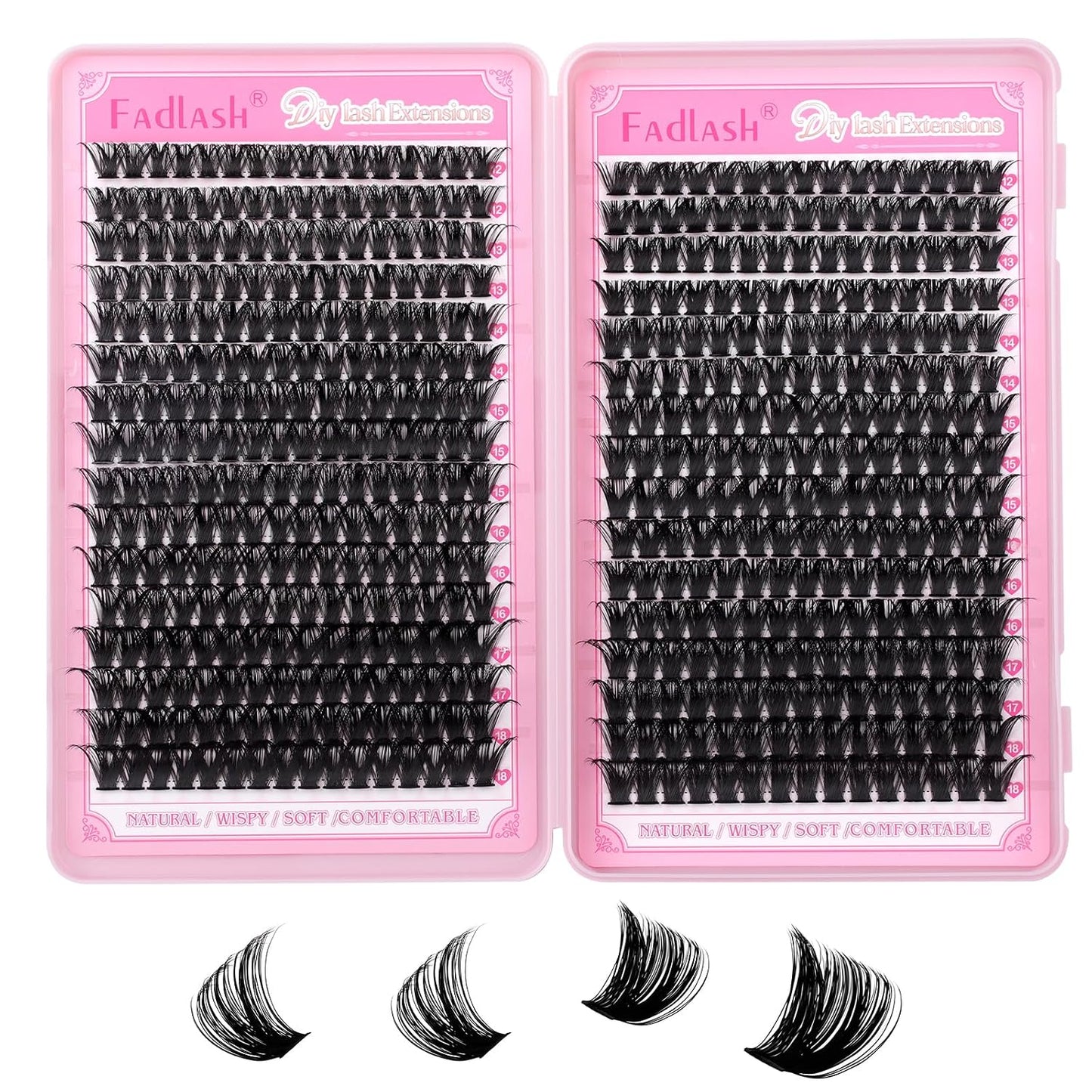 Eyelash Clusters - 80D & 100D D Curl Individual Lashes | 496PCS DIY Extensions 12-18mm