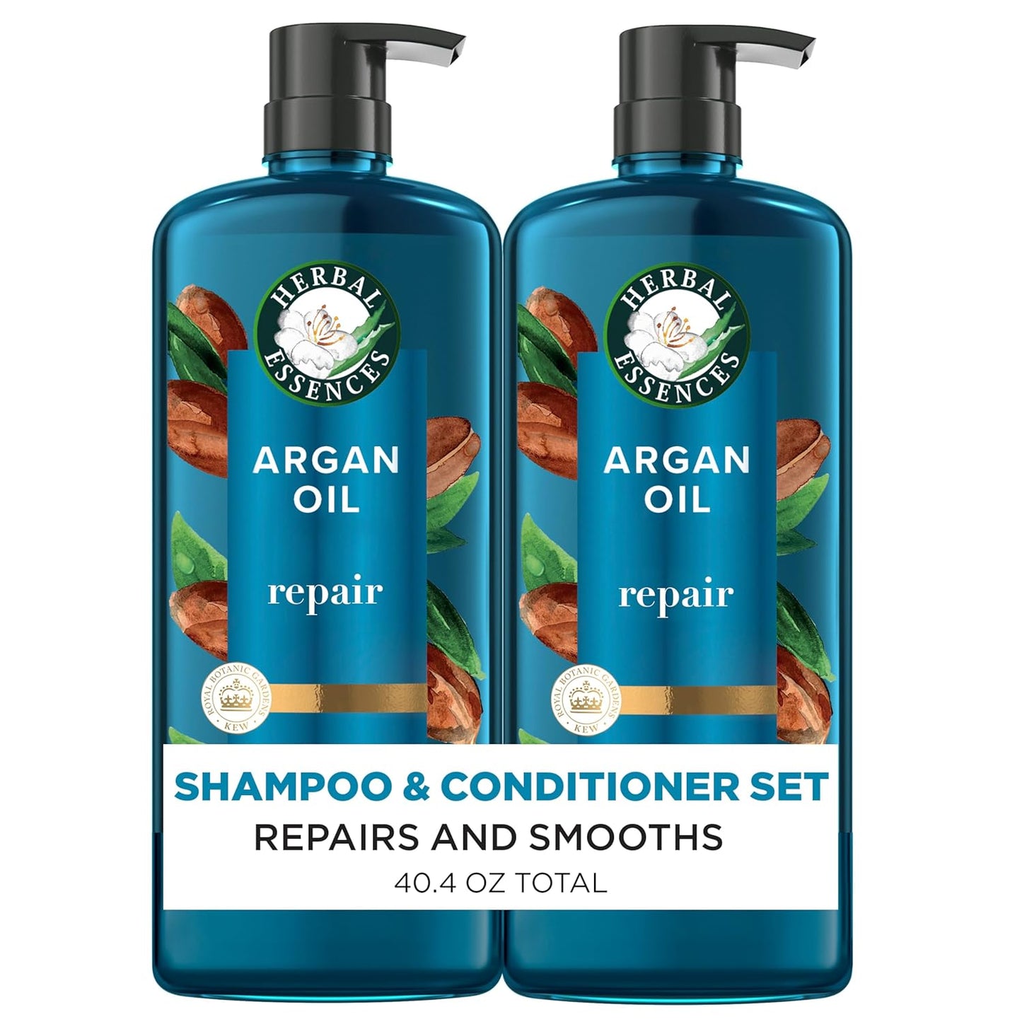 Herbal Essences Argan Oil Repair Shampoo & Conditioner Set - Moisturizing, Paraben-Free, Color-Safe | 20.2 Fl Oz, 2-Pack