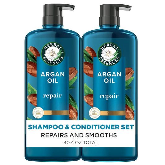 Herbal Essences Argan Oil Shampoo & Conditioner Set - Moisturizing, Paraben-Free, Color-Safe | 20.2 Fl Oz, 2-Pack