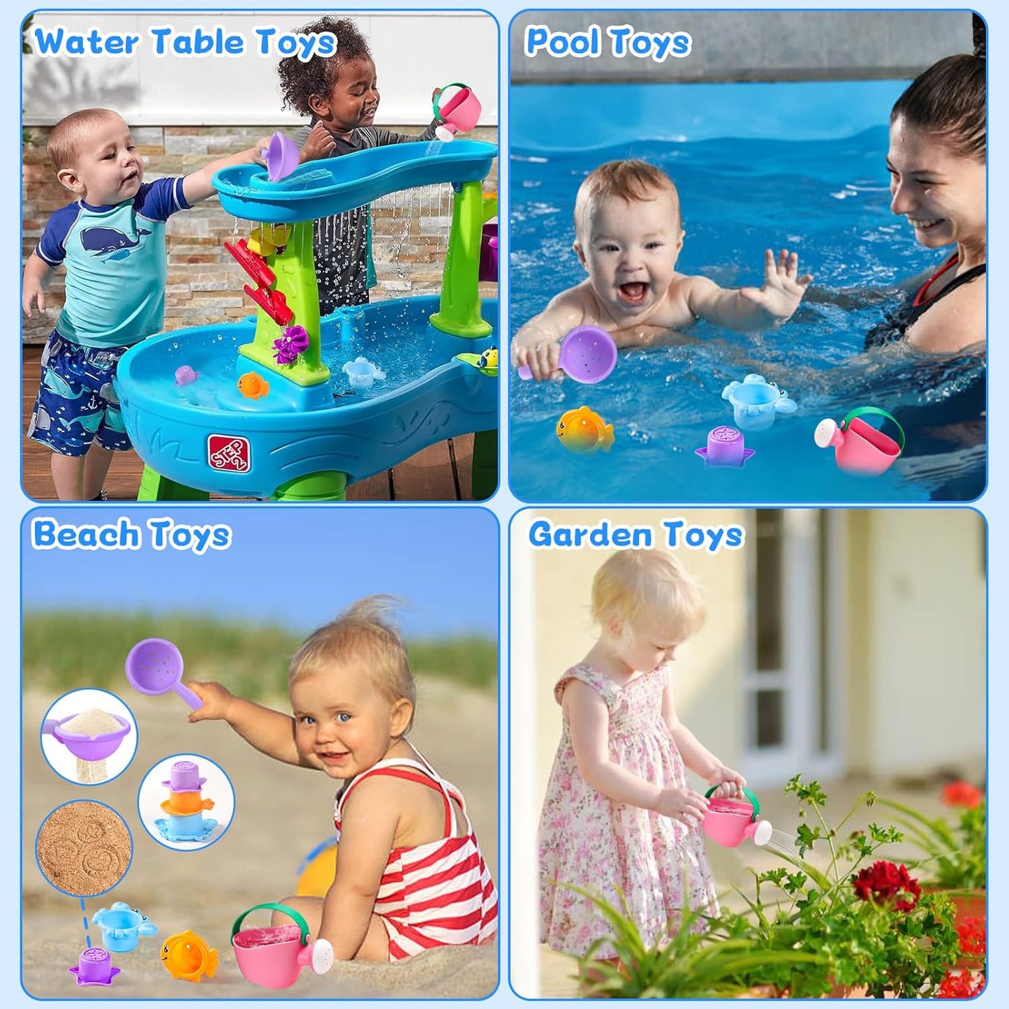 Baby Bath Toys for Toddlers Ages 1-3 | Mold-Free Fun for Bathtubs, Pools & Beaches - 5 PCS (Random Colors)