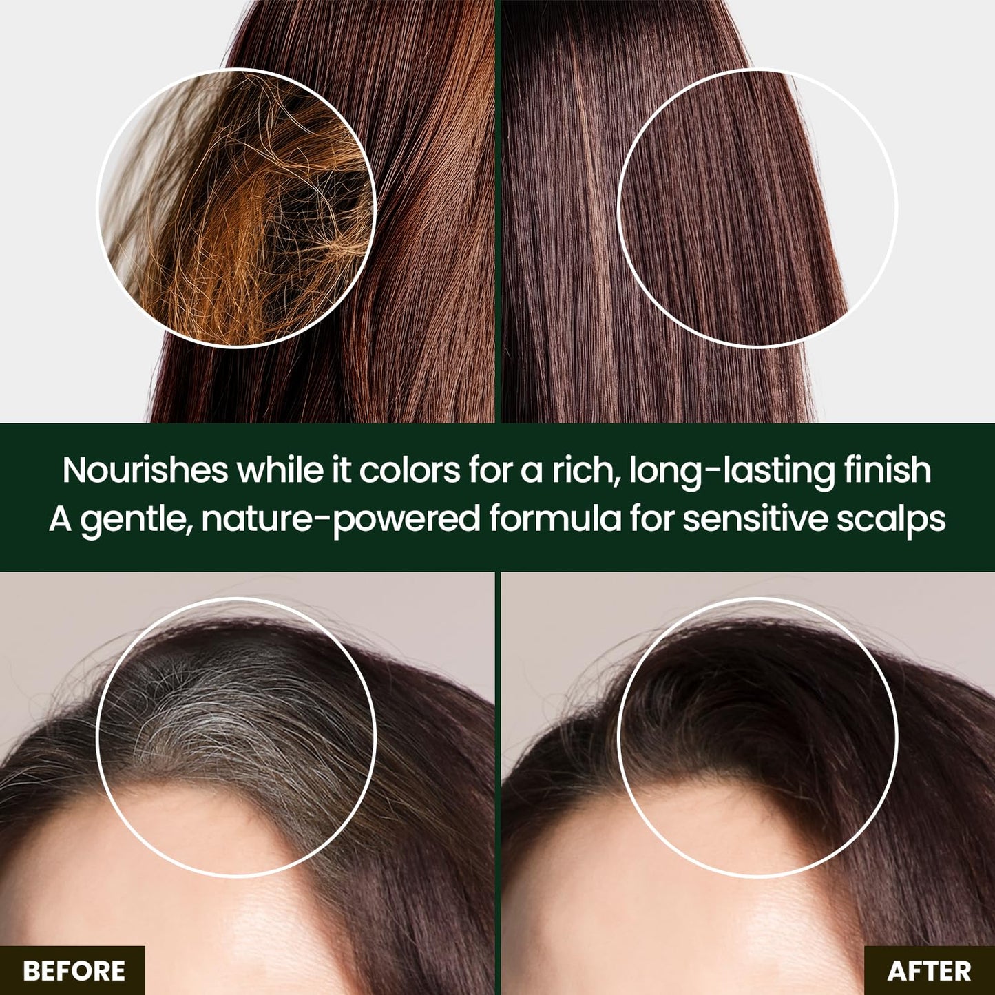 Dongsung Herb Speedy Color Cream (Dark Brown, 3 Pack), PPD-Free Ammonia-Free, Gifts for Mom, Vegan Gray Coverage Hair Dye, Sun Protection, Odorless, Gentle for Sensitive Scalp, No Eye Scalp Irritation