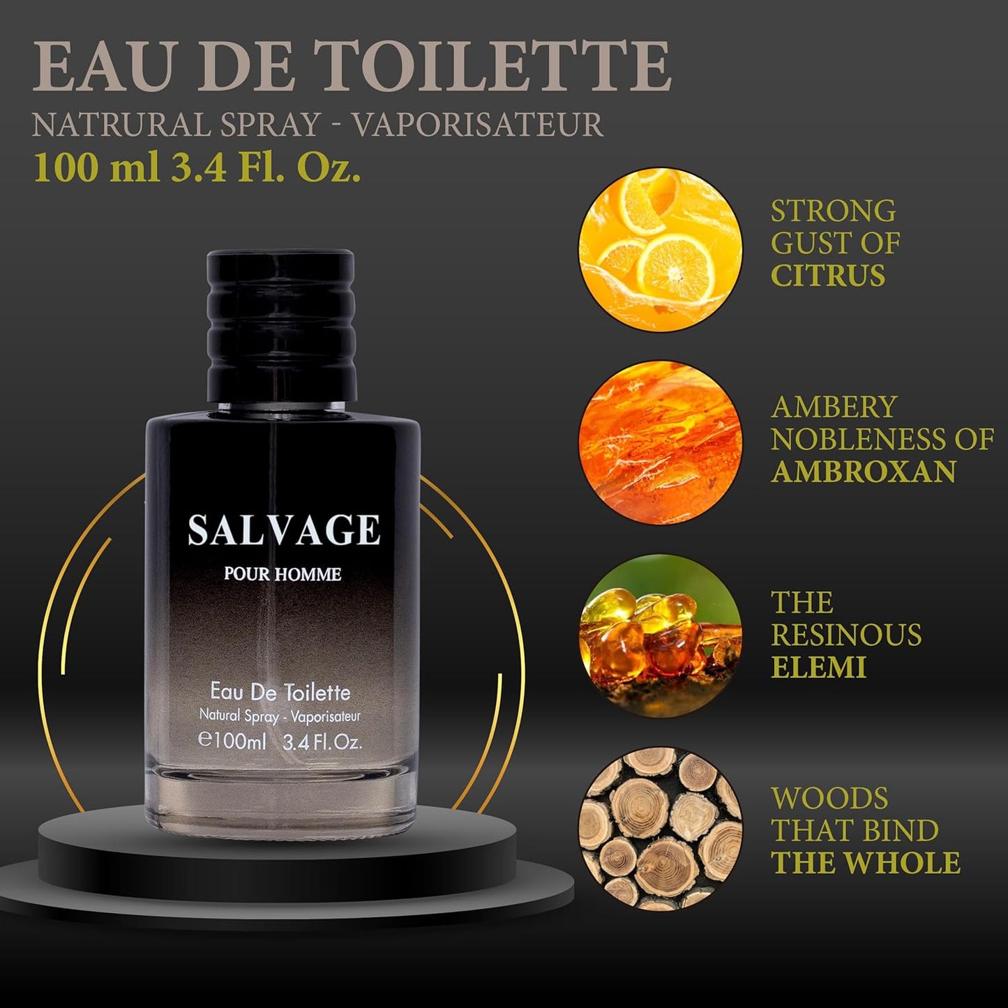 Men's Eau De Toilette Spray - Refreshing & Warm Casual Cologne | 3.4 Oz - Perfect Holiday Gift