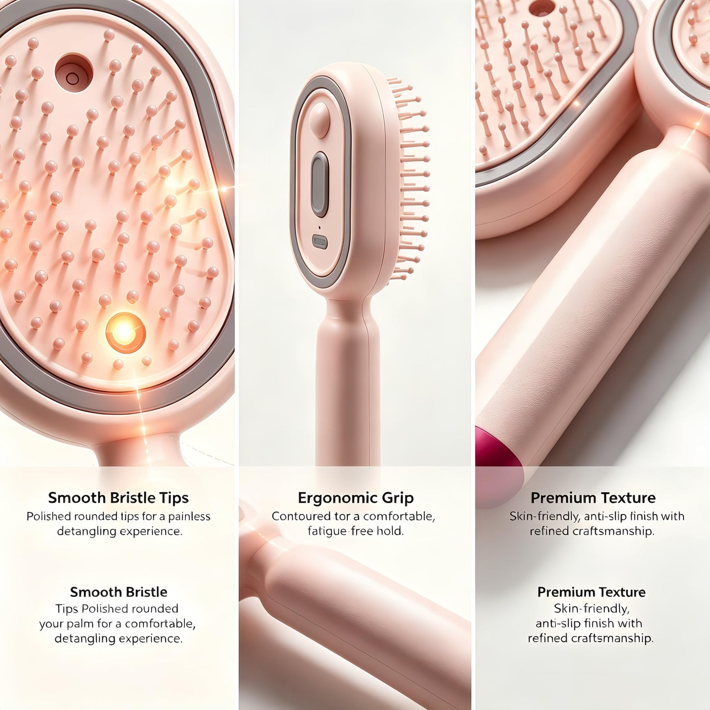 Electric Spray Air Cushion Massage Comb 2026 Electric Steaming Hair Brush for Cleaning Knotted Hair Oil Atomization Reduce Frizz Nourishes Hairs Straight Curly Thick Hair (Purple)
