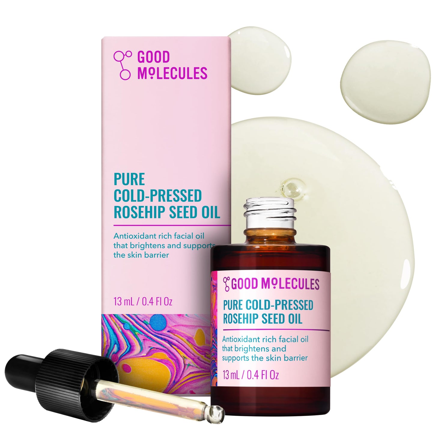 Good Molecules Pure Cold-Pressed Rosehip Seed Oil, Facial Oil, 13 ml