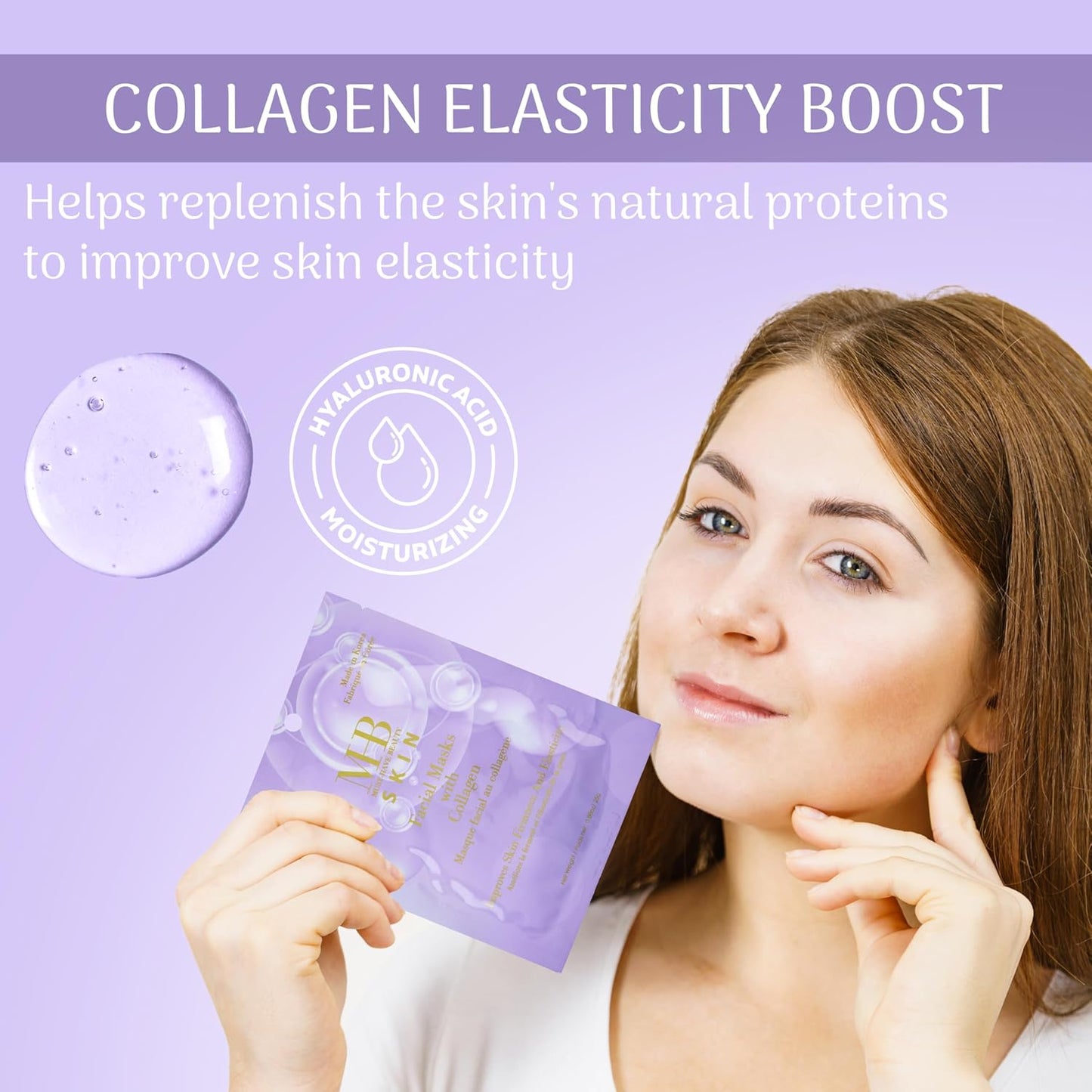 Collagen Sheet Mask Set - 7pc Firming Facial Masks | Hydrolyzed Collagen for Youthful Skin | Korean Skincare