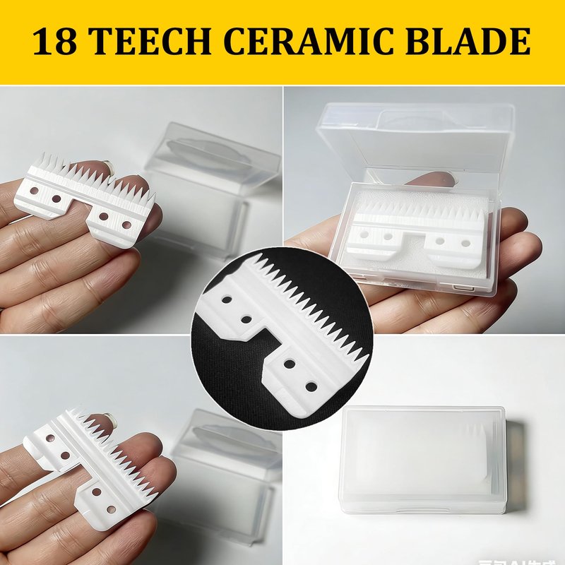 GR8GR8 3 Pcs Fast Feed Ceramic Clipper Blades Replacement Set, Oster Clipper Blades Compatible with Oster Fast Feed Clipper, Oster A5 Fast Feed, and Wahl KM Series, Premium Ceramic Blade- White