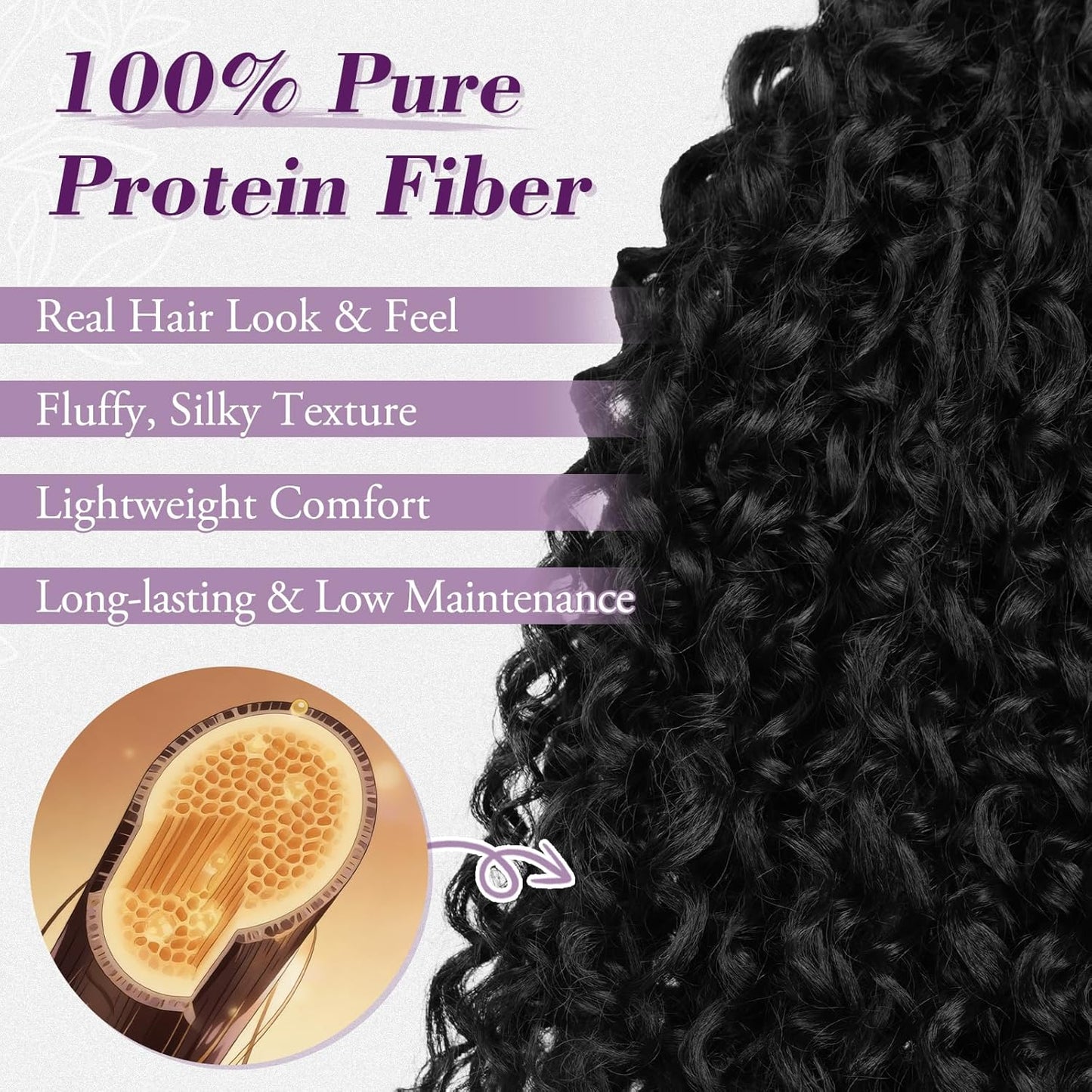 Black Ponytail Extension - 18 Inch Curly Drawstring Hairpiece | Soft, Lightweight Bohemian Style