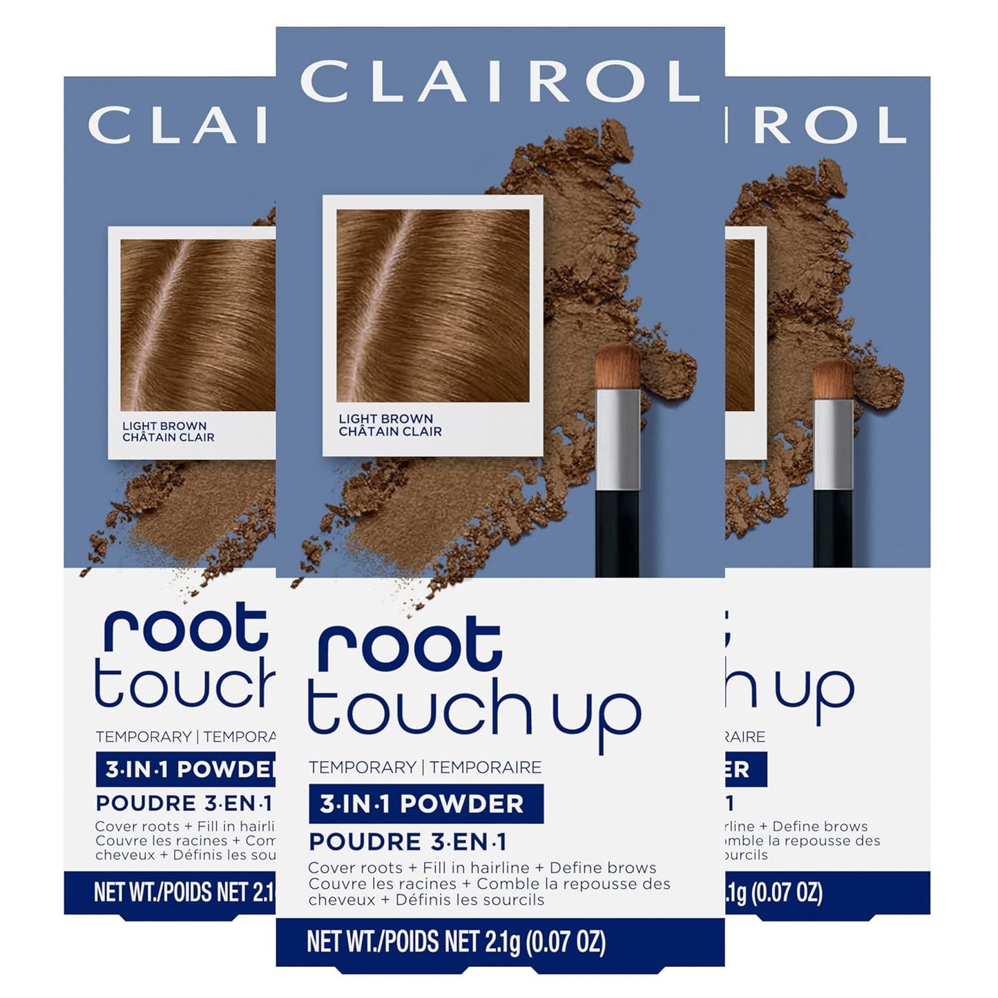 Clairol Root Touch-Up Powder - Black Hair Color | Ammonia Free | Compact with Mirror & Brush | Instant Root Coverage