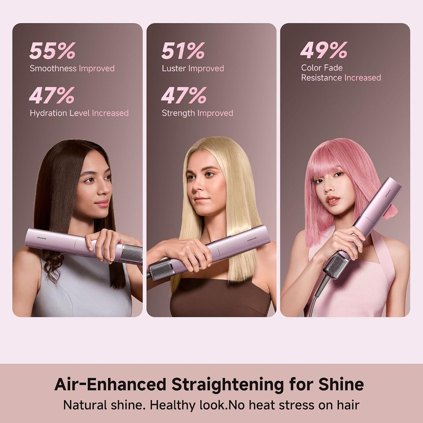 DREAME Aero Straight Pro 2-in-1 Air Straightener | AI Styling, Wet-to-Dry, 57°C Root Care, 110,000RPM Motor