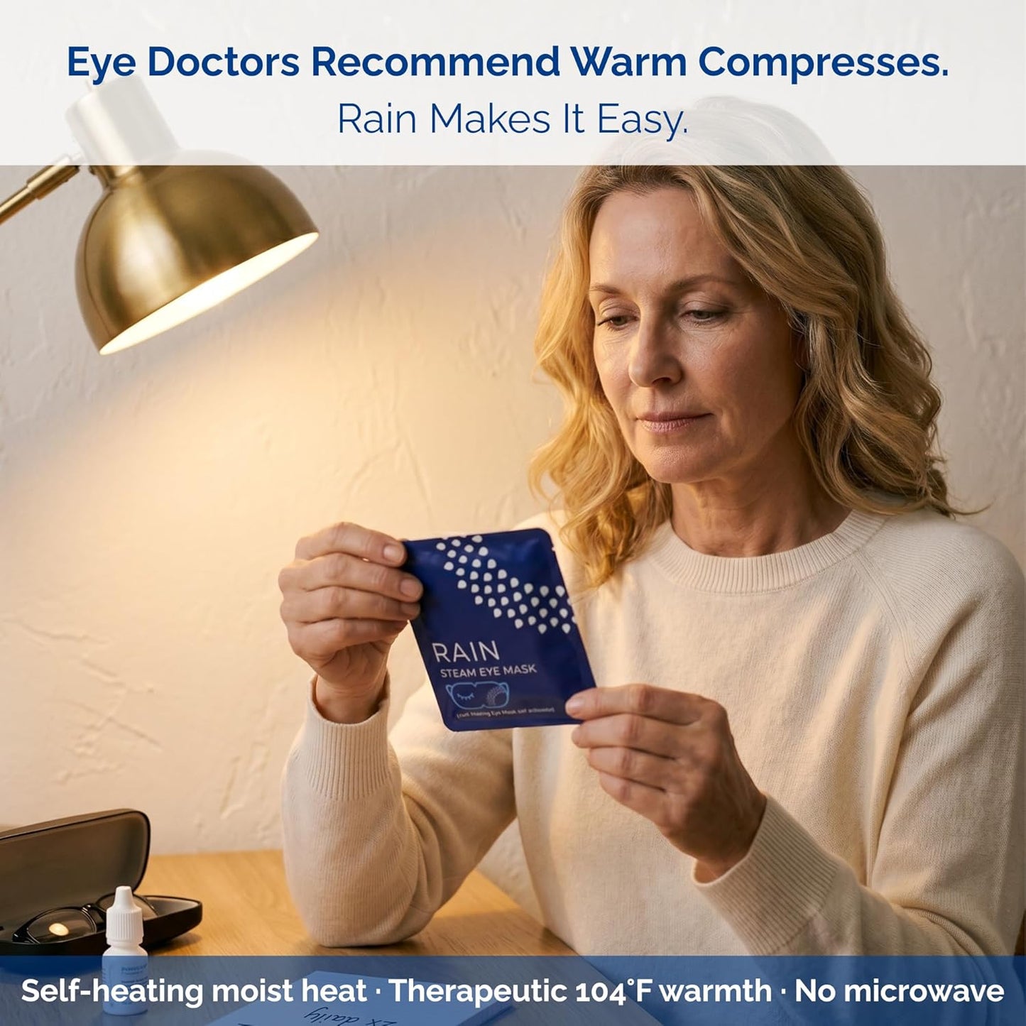 Heated Eye Mask for Dry Eyes - Self-Heating Steam Compress | 20 Disposable Masks, Unscented, Travel Ready