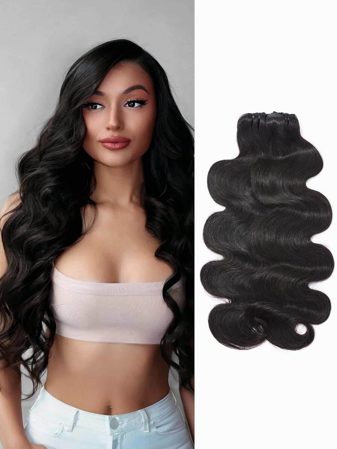 Invisible Messy Curly Clip-In Hair Extensions - Real Human Hair for Women | 14 Inch, 110g, 6 Pcs, Remy Hair