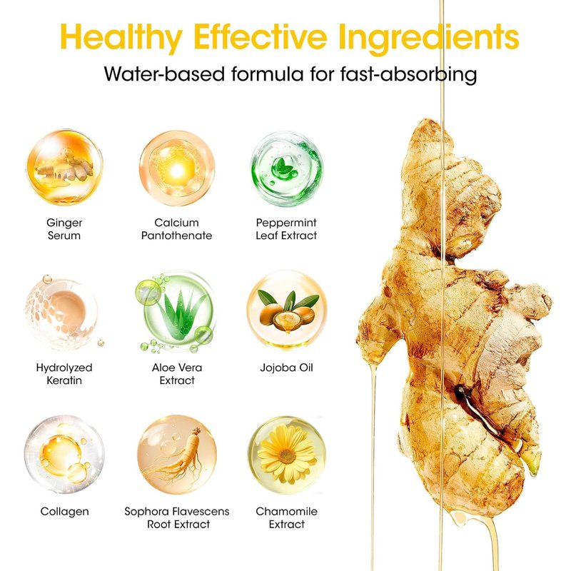 GELLEN Pro Care Ginger Nail Strengthener - 8-in-1 Air Dry Clear Serum for Thin Nails Growth & Repair | Nourishing Formula