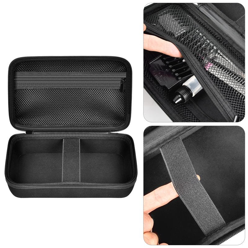 Protective Case Holds 2pcs Hair Clippers, Barber Storage Compatible with Ufree/ for Novah/ for Jack & Rose/ for FADEKING Beard Trimmer Kit, All-in-One Organizer for Shaver Set-Black Case+Black Zipper