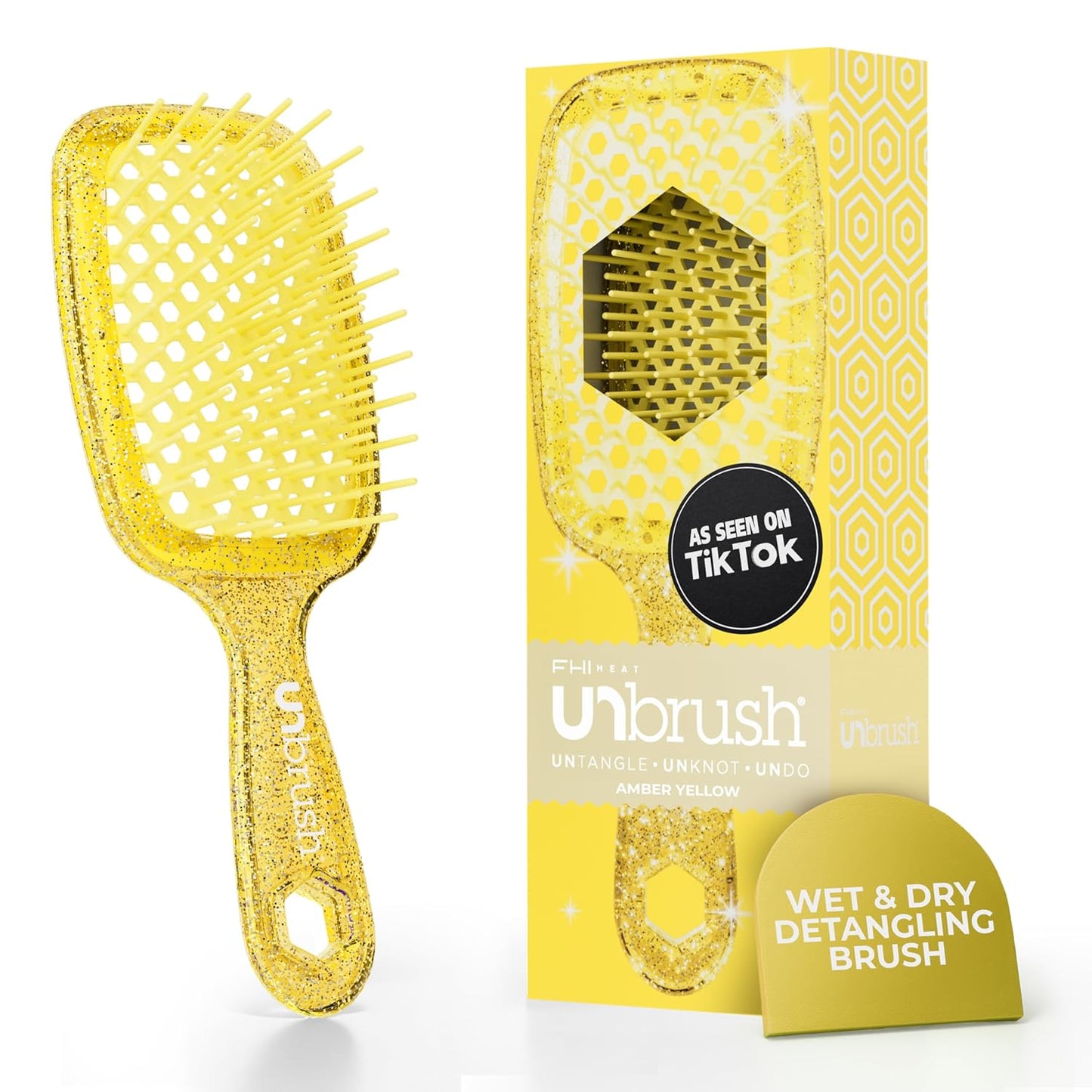 FHI Heat Detangling Brush - Pain-Free Brushing for All Hair Types | Durable DuoFlex Bristles, Lightweight Design
