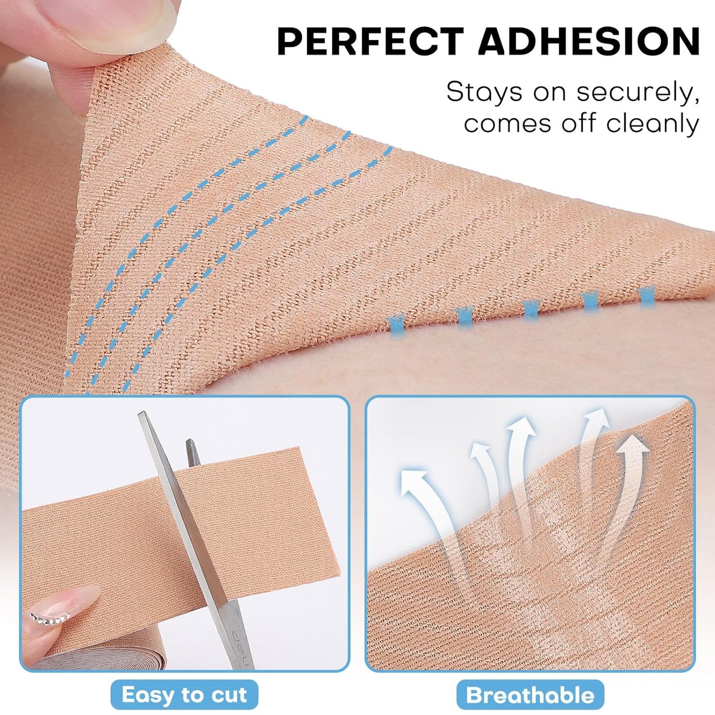 Tattoo Cover Tape - 2 Rolls Waterproof Concealer for Scars & Birthmarks | 2'' x 16.4Ft, Light Tan