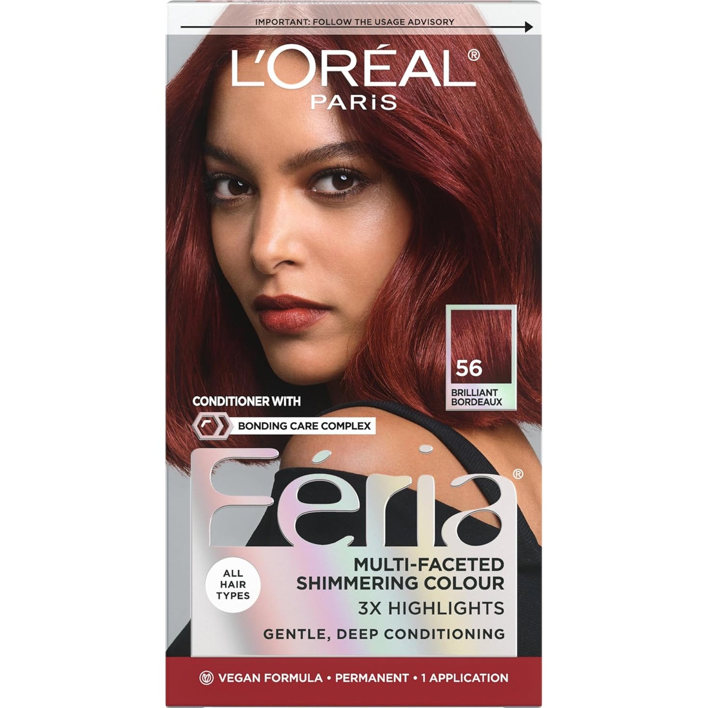 L’Oreal Paris Feria Hair Color - High Intensity Jet Black Dye for 3X Highlights | 1 Kit