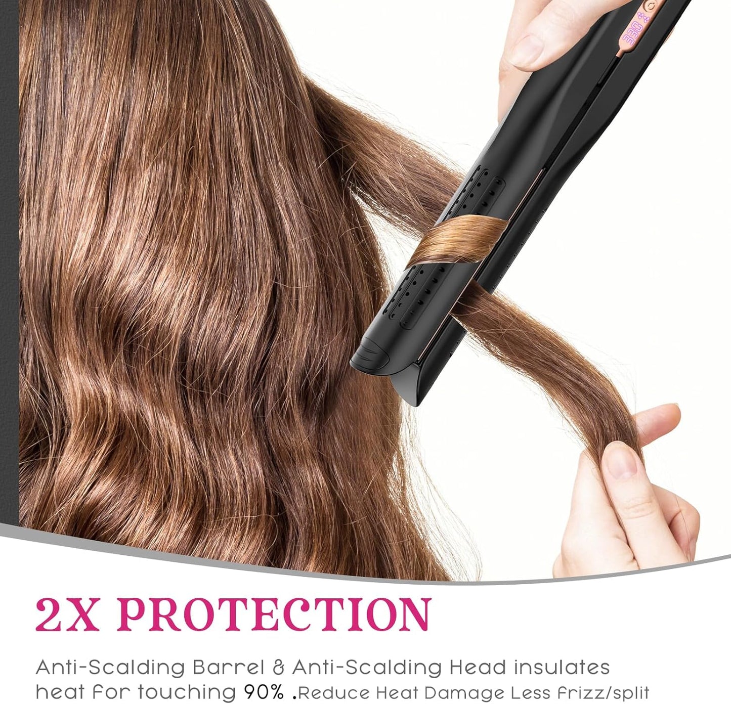 SKIMI Airflow Styler - Titanium Flat Iron & Curling Iron with Cooling Vents | 5 Heat Settings, Dual Voltage, Auto Shut-Off