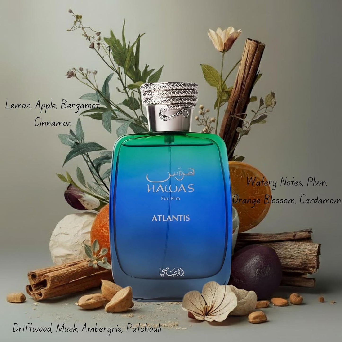 RASASI Hawas Atlantis Eau de Parfum for Men - Fresh & Modern 100ml (3.4 oz) Fragrance Spray