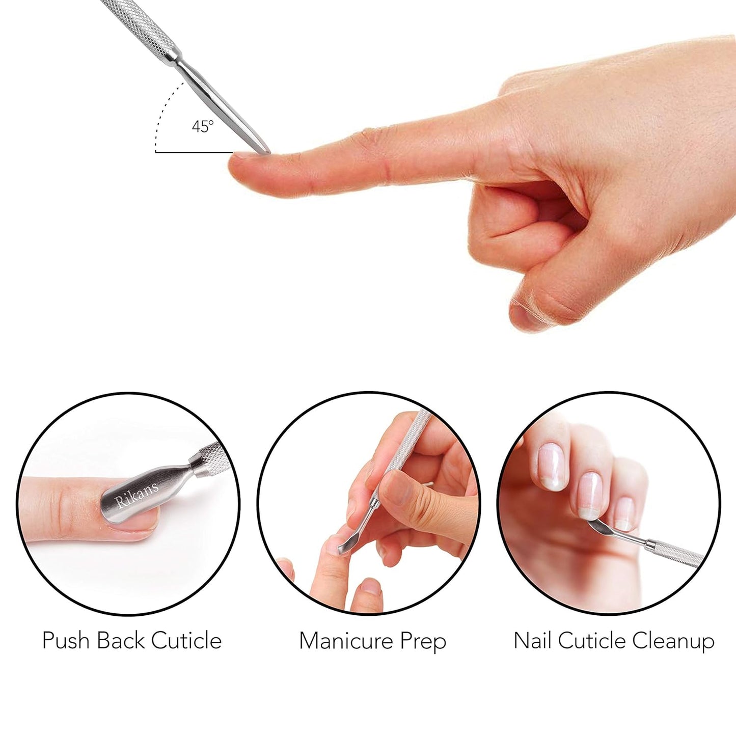 Cuticle Pusher Tool - Nail Art & UV Gel Polish Remover for Manicure | Cuticle Trimmer & Cleaner