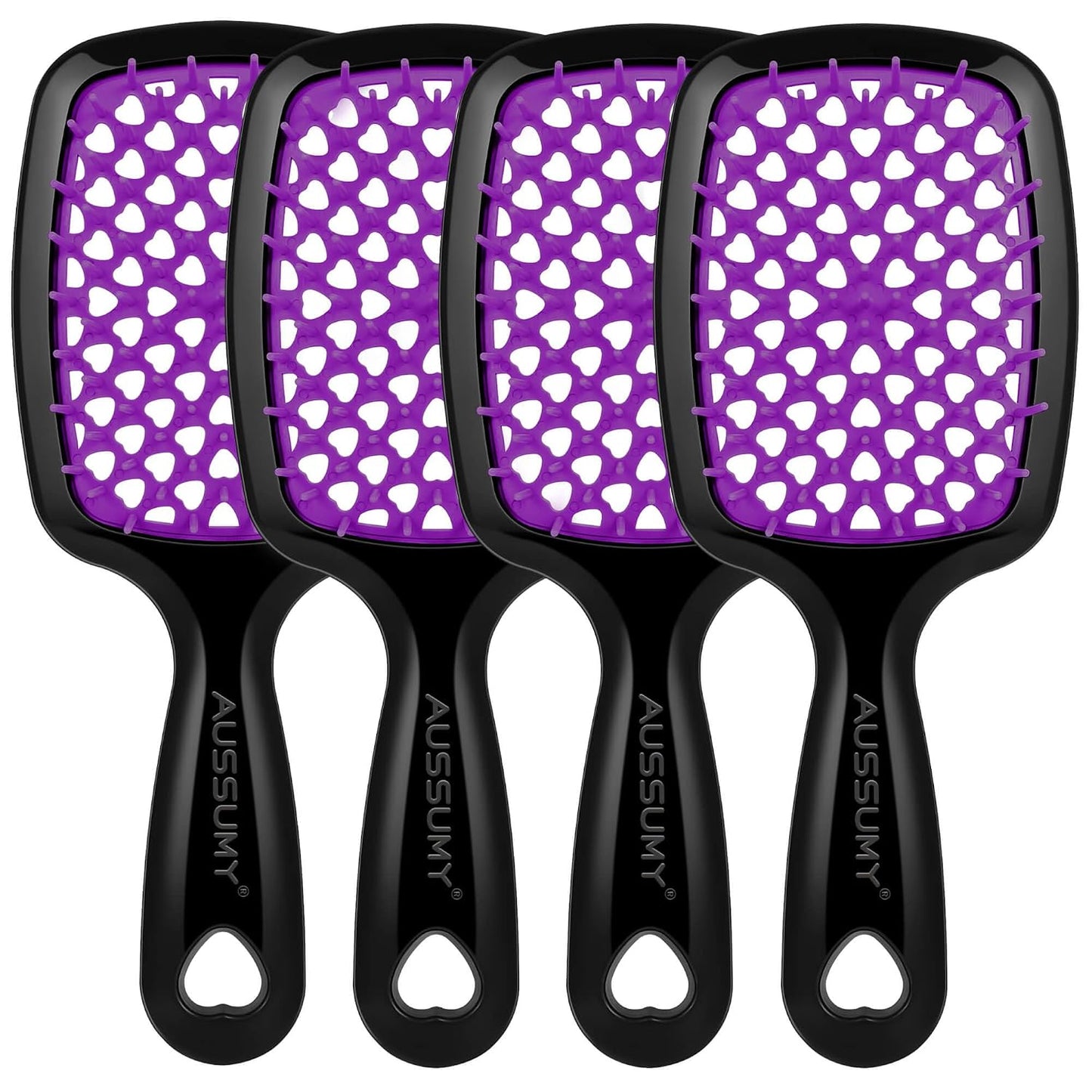 Vented Detangling Hair Brush Set - Soft Bristles for Effortless Tangle-Free Styling | Ideal for Curly, Straight, Wet, Dry Hair - Magenta - 2 Pack