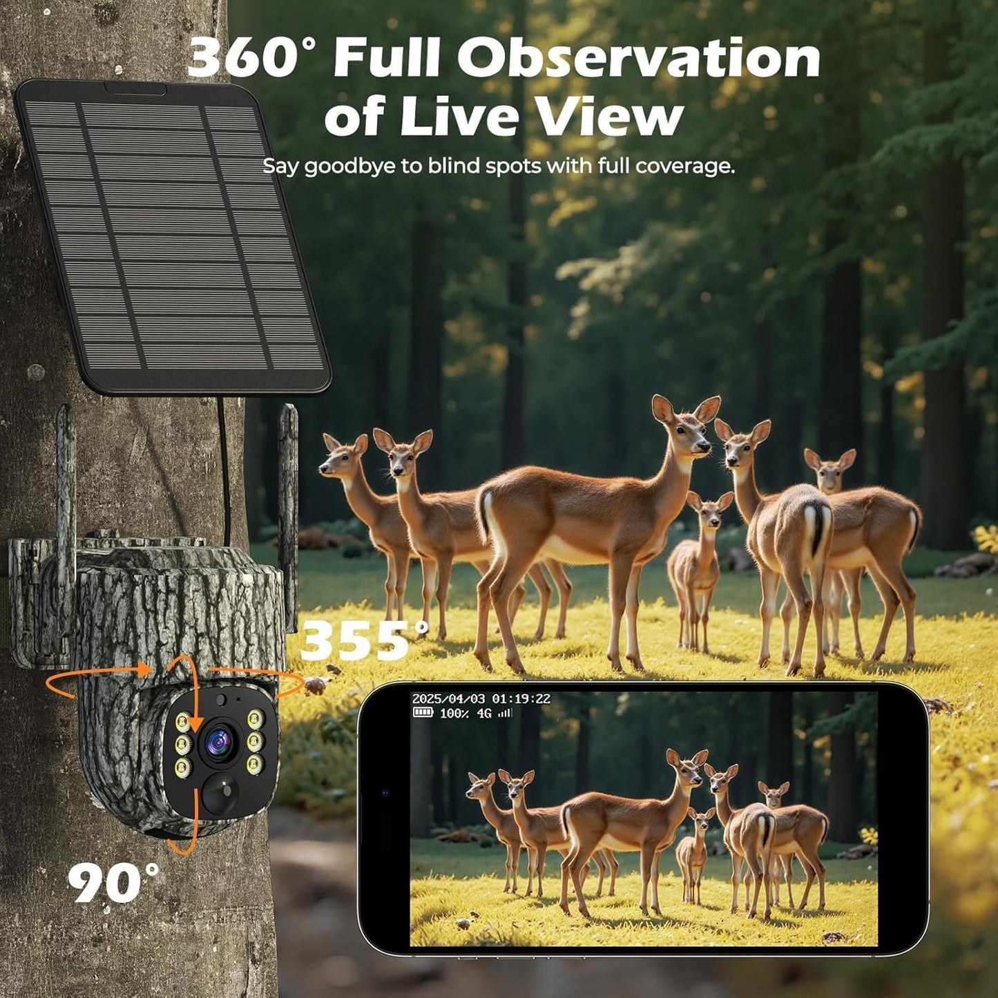 4G LTE Cellular Trail Camera - 360° Live Streaming, Night Vision | 2 Pack with SIM Card Included