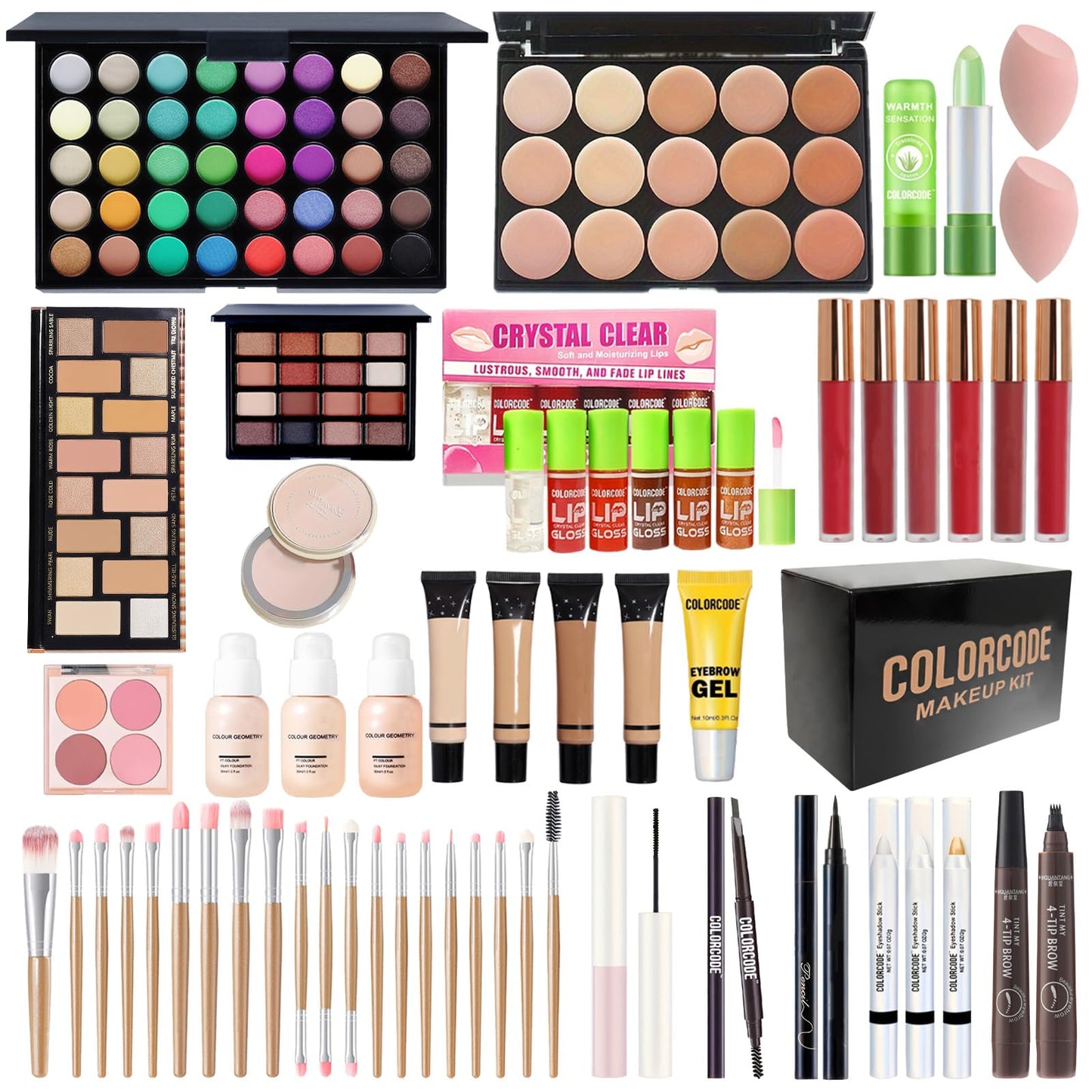 All in One Makeup Kit for Teens, Gifts for Teenagers Girls Women, Professional Makeup Set with Eyeshadow Palette Eyeliner Mascara Face Powder Concealer Foundation Lip Gloss Brush Set False Lash Kit